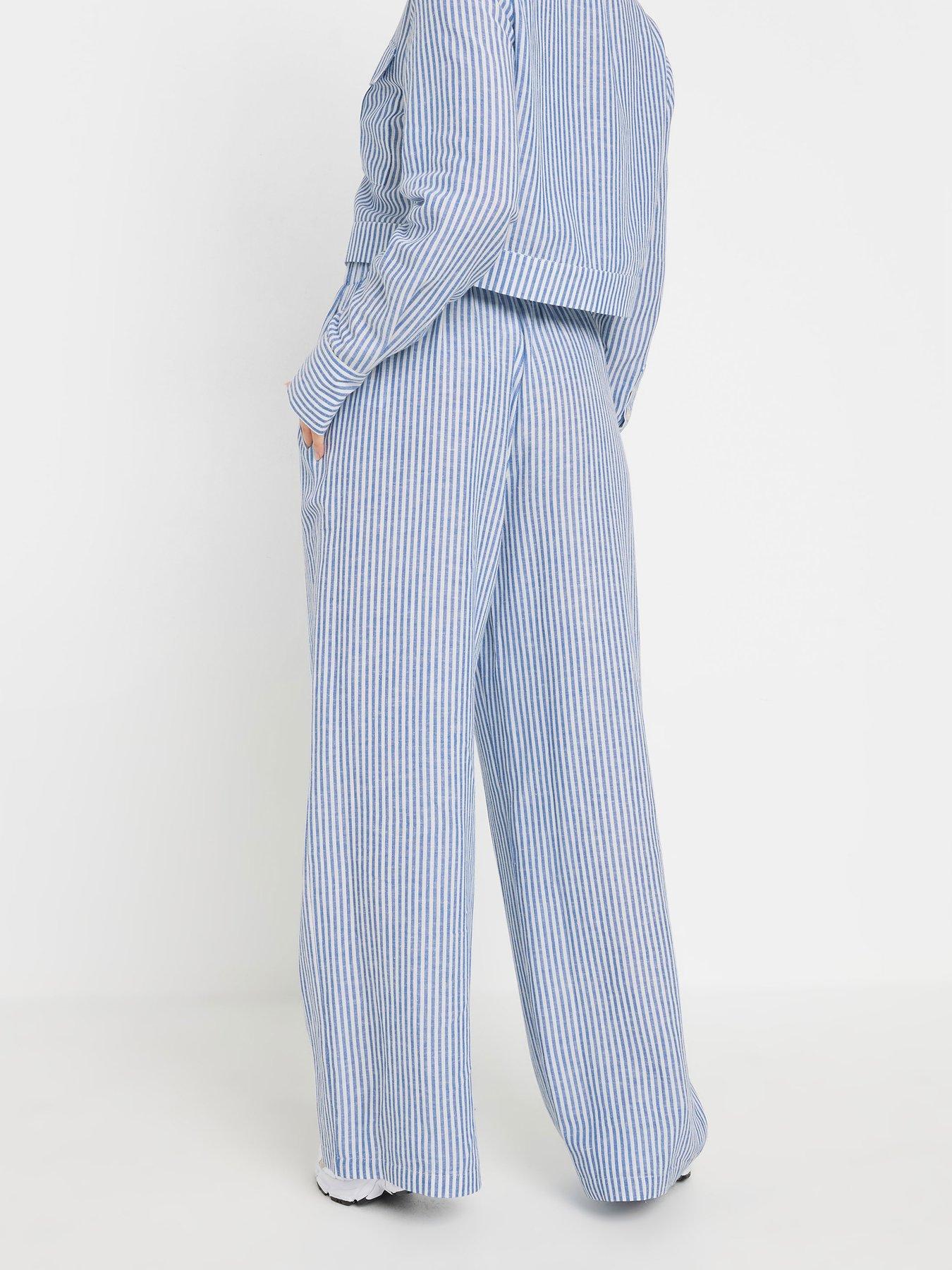  image of pixiegirl-stripe-wide-leg-trouser-blue