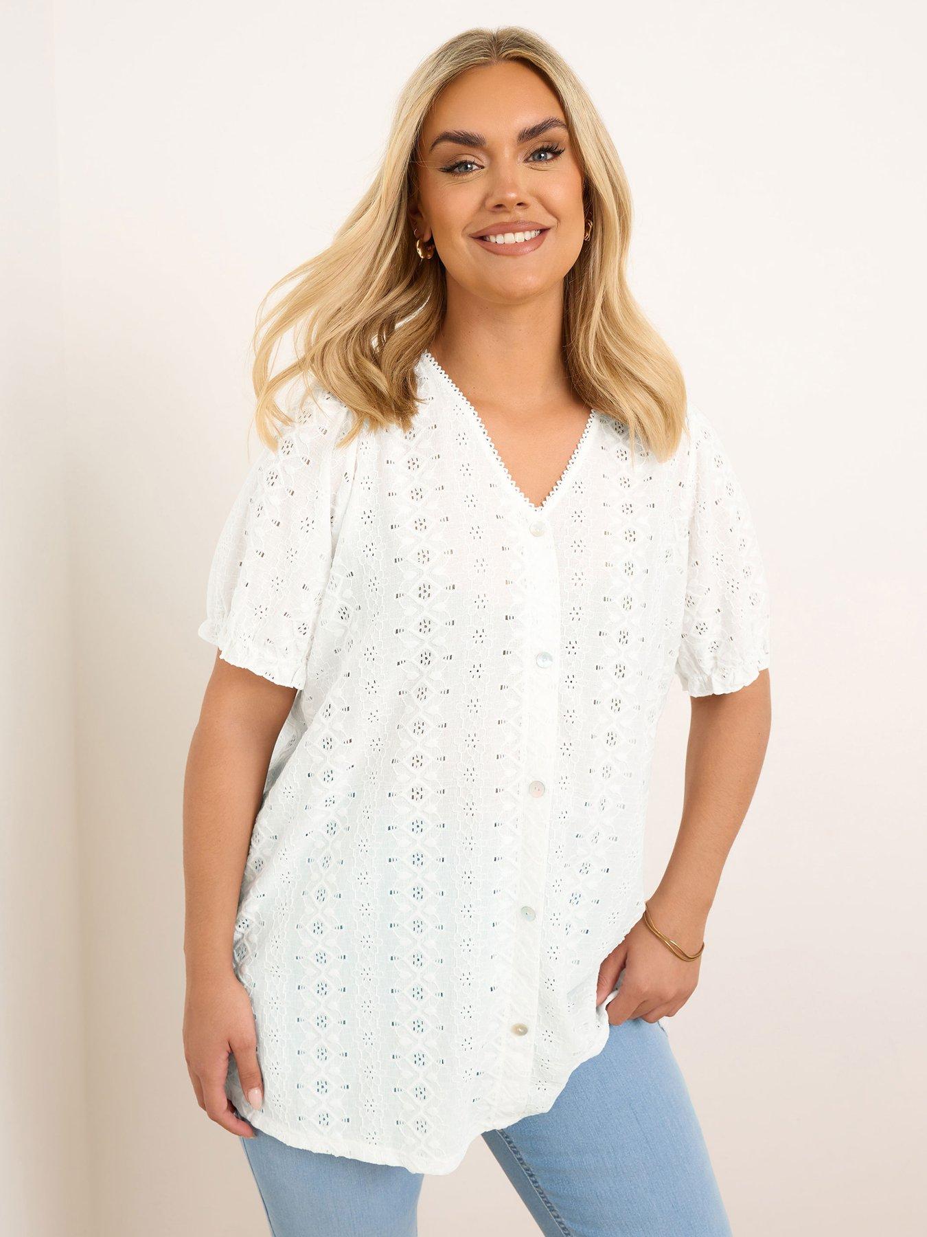 yours-curve-puff-sleeve-anglaise-blouse-white