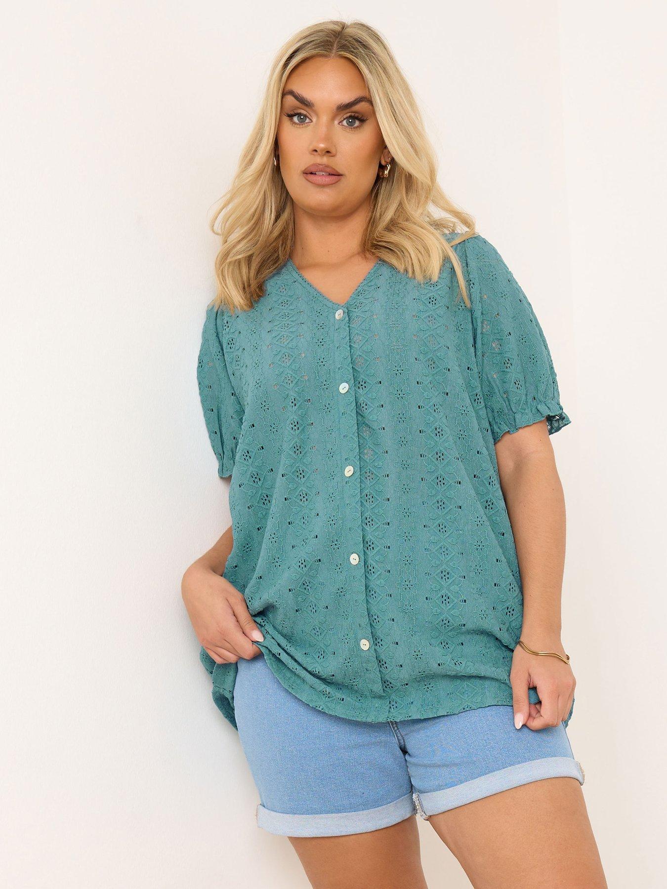 yours-curve-puff-sleeve-anglaise-blouse