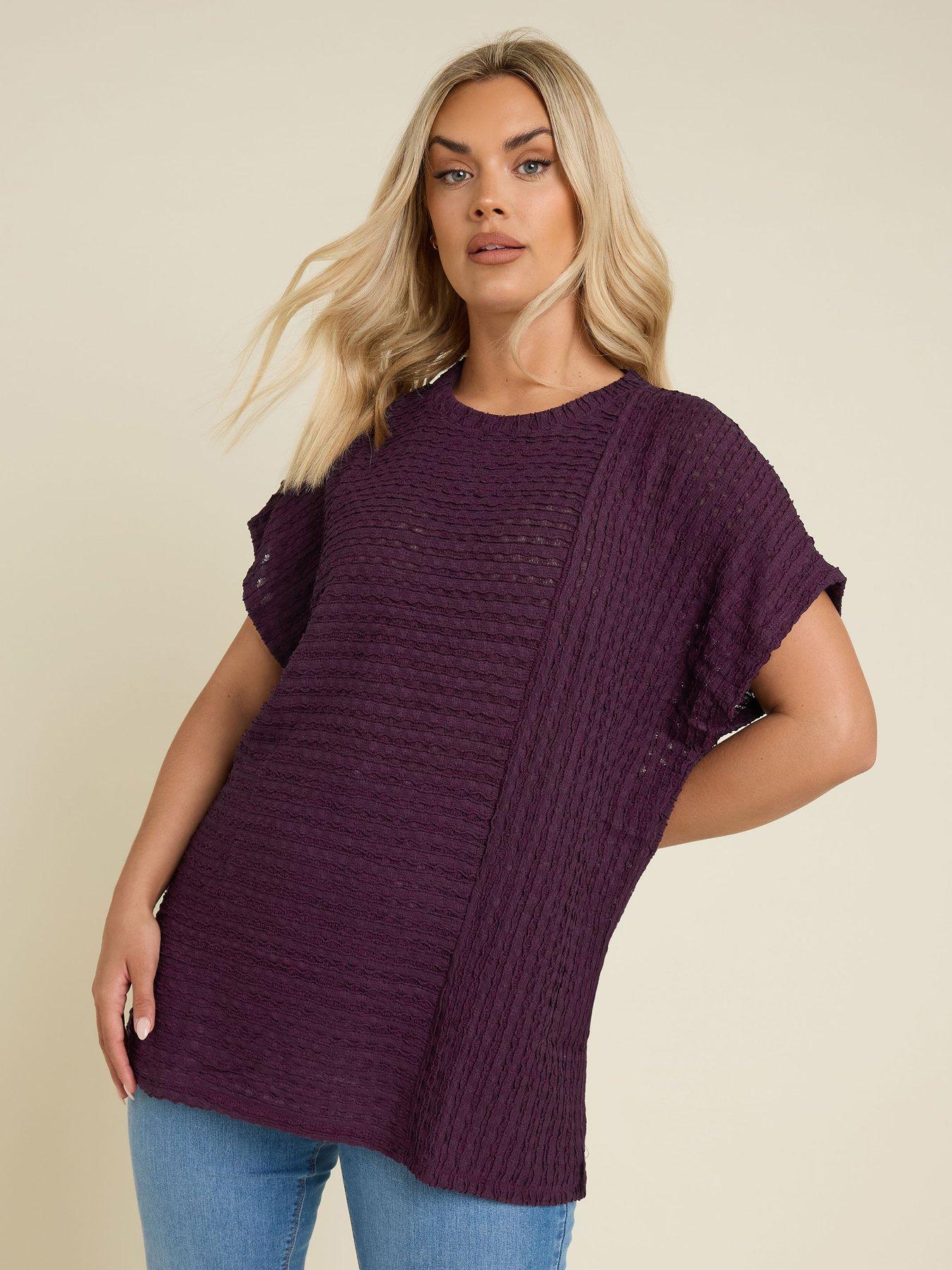  image of yours-curve-textured-short-sleeve-top