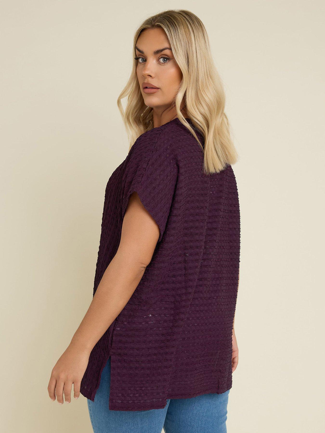  image of yours-curve-textured-short-sleeve-top