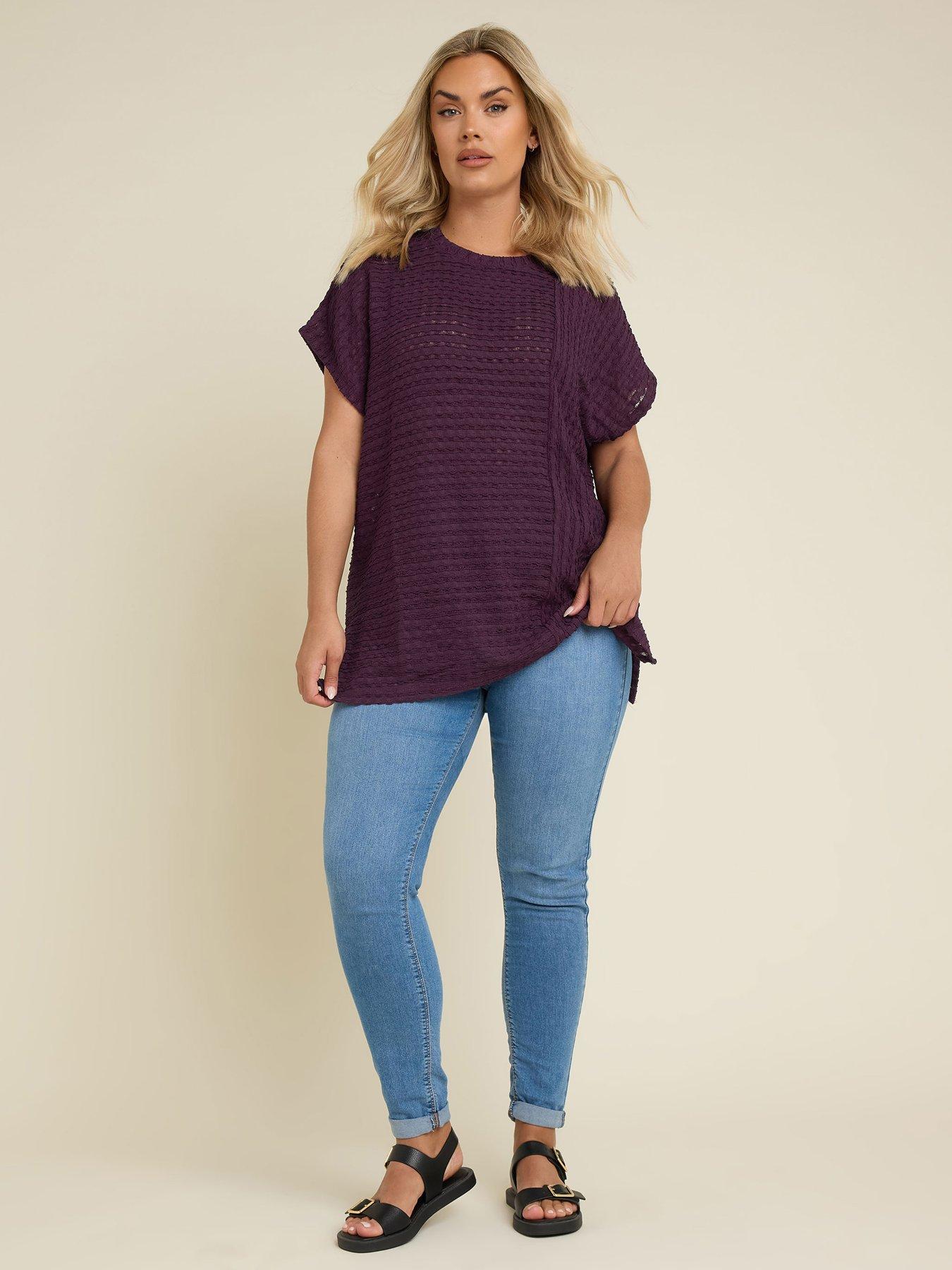  image of yours-curve-textured-short-sleeve-top