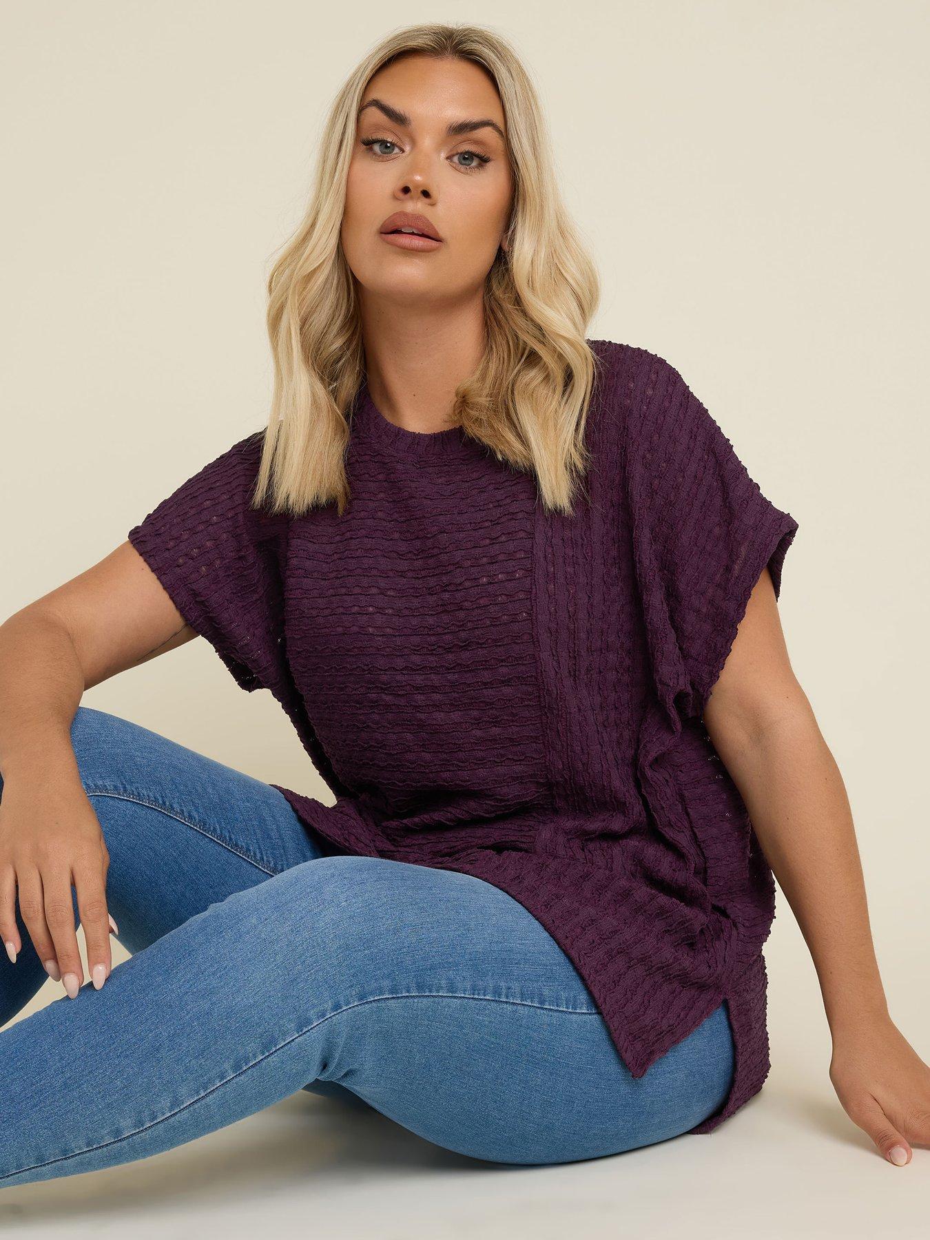 image of yours-curve-textured-short-sleeve-top