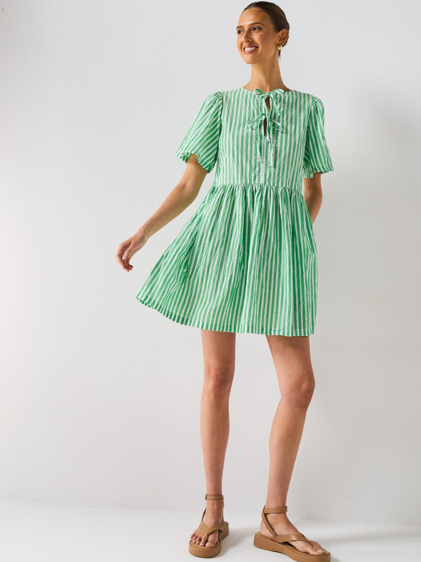 Image 3 of 6 of Barbour Daison Mini Dress - Kelly Green Stripe