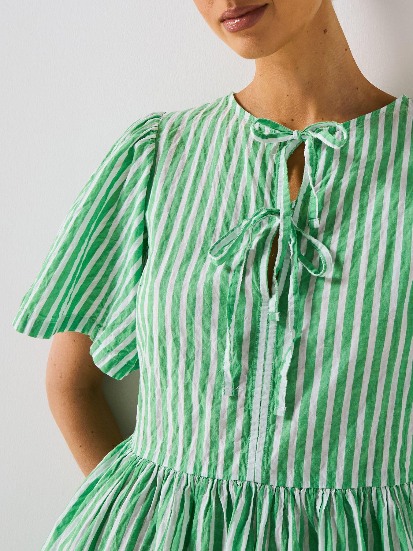 Image 4 of 6 of Barbour Daison Mini Dress - Kelly Green Stripe