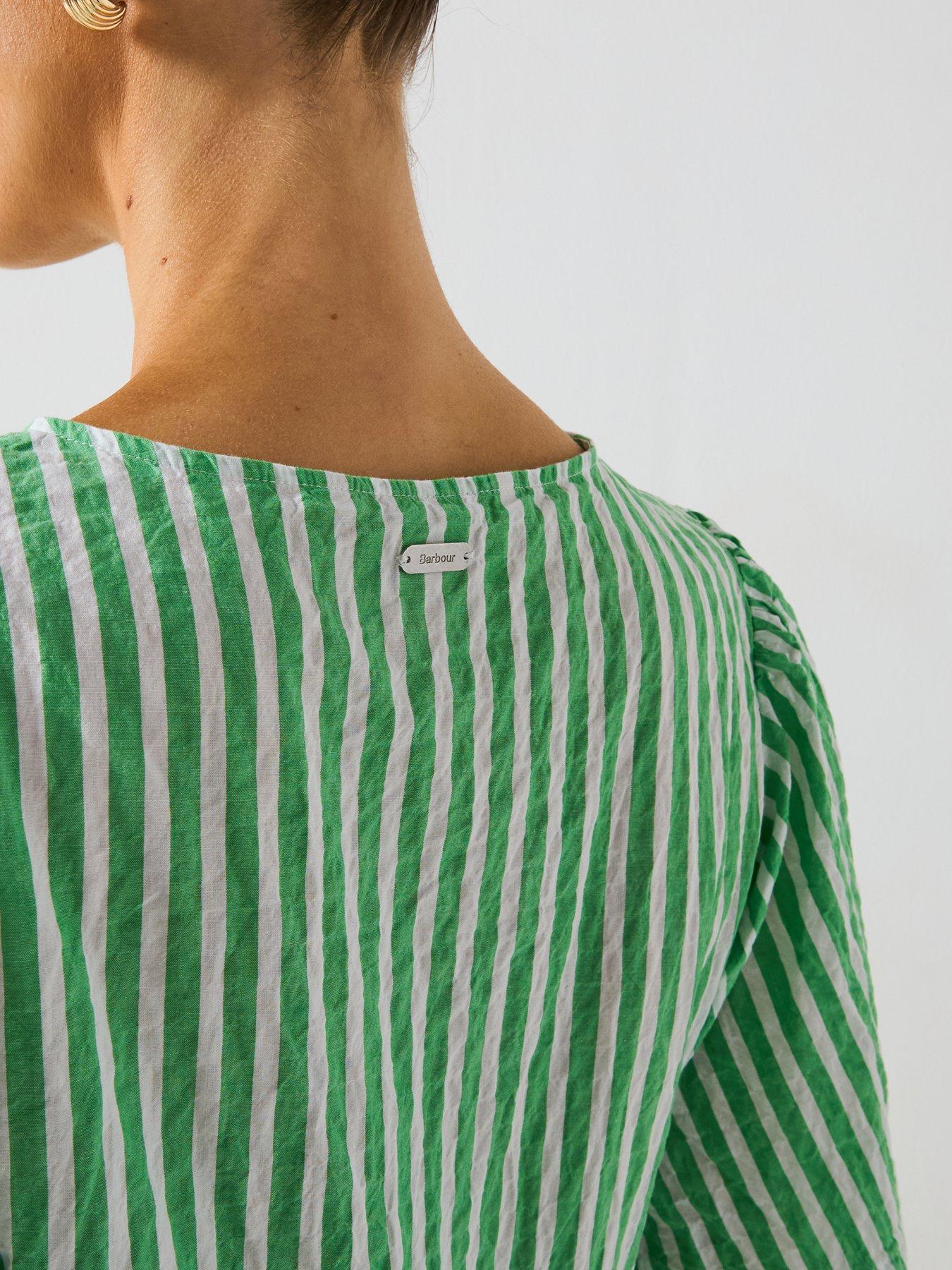 Image 6 of 6 of Barbour Daison Mini Dress - Kelly Green Stripe