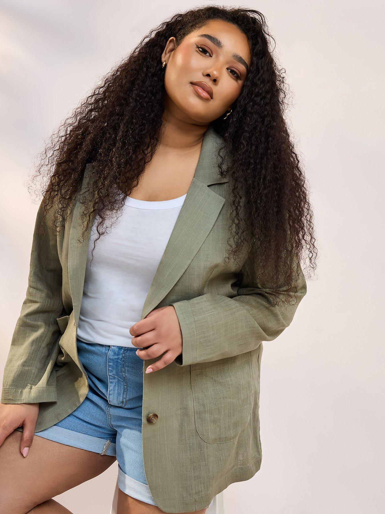 undefined Curve Relaxed Unlined Blazer - Green