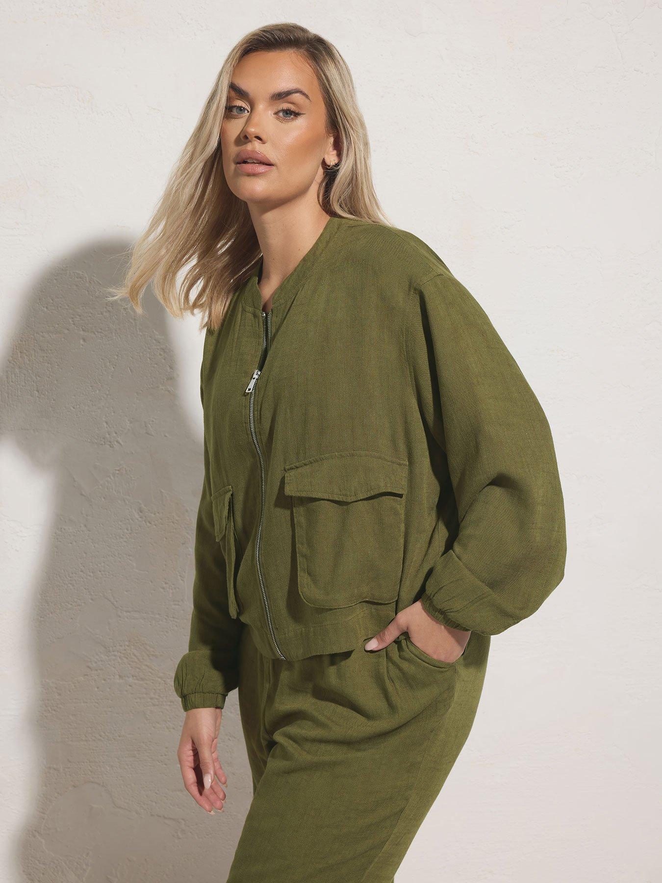 undefined Curve  Linen Bomber Jacket
