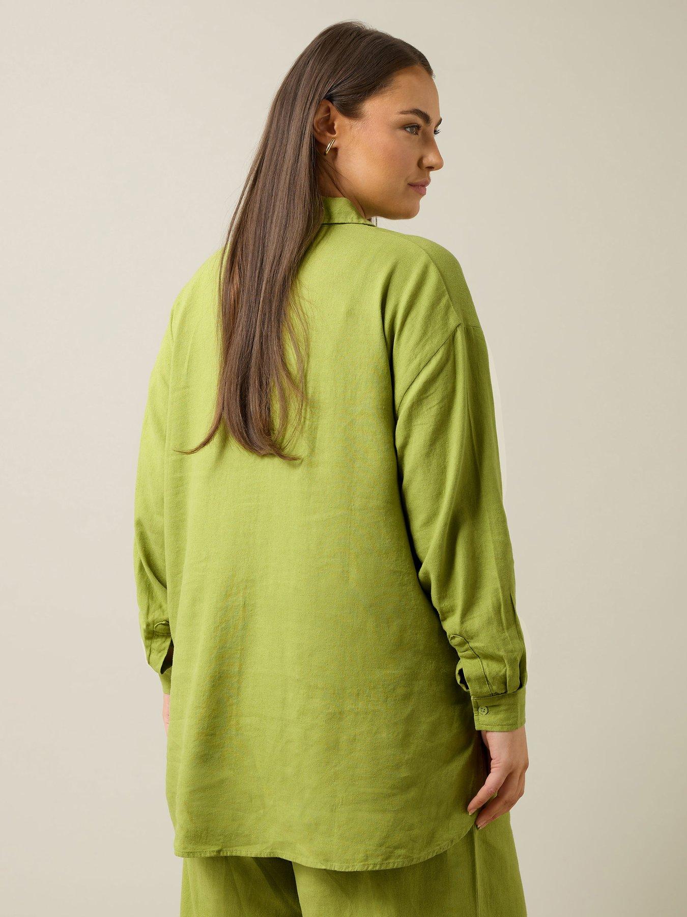  image of evans-34-sleeve-linen-shirt