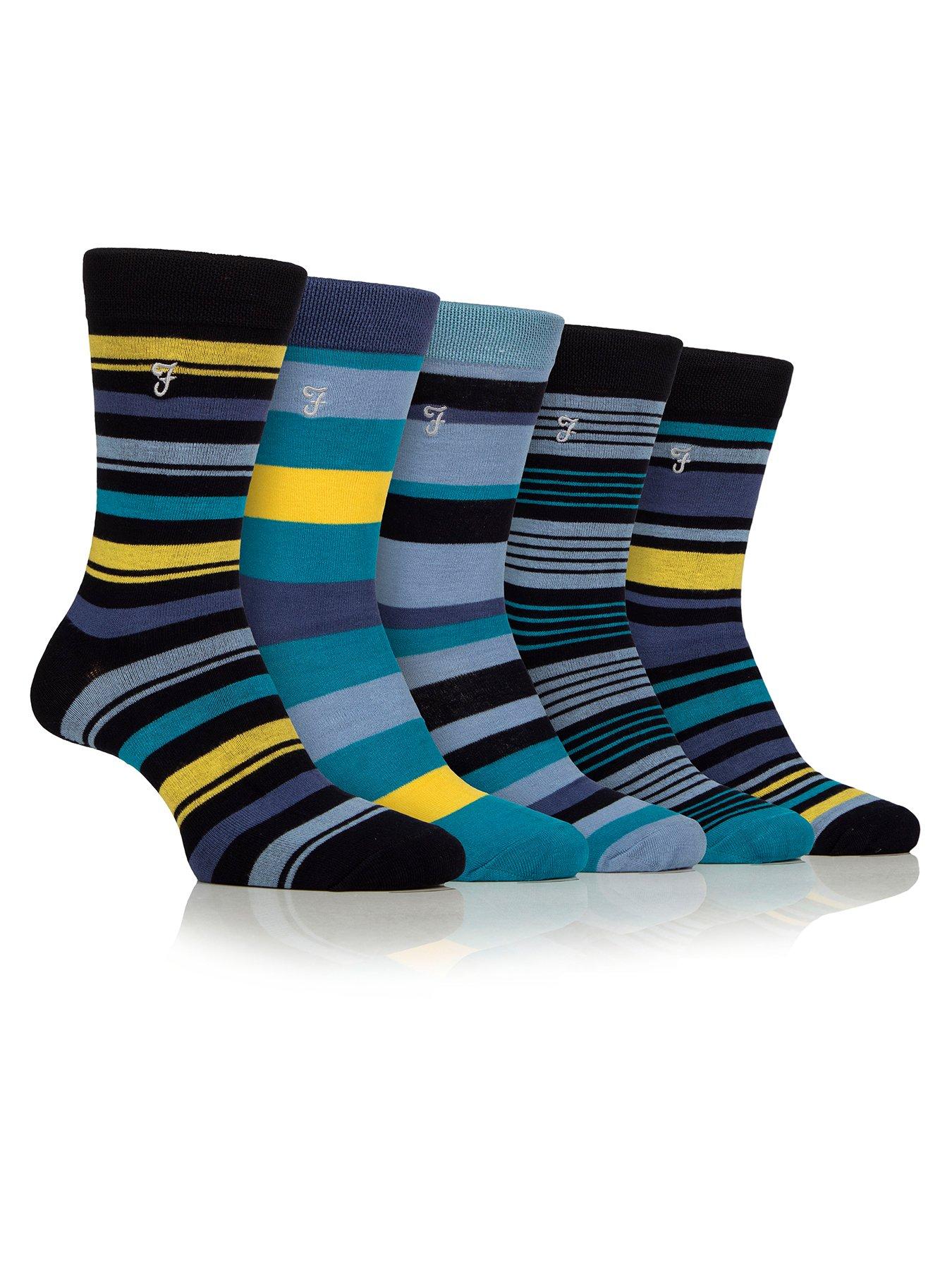 undefined Bamboo Stripe Crew Socks 5 Pack