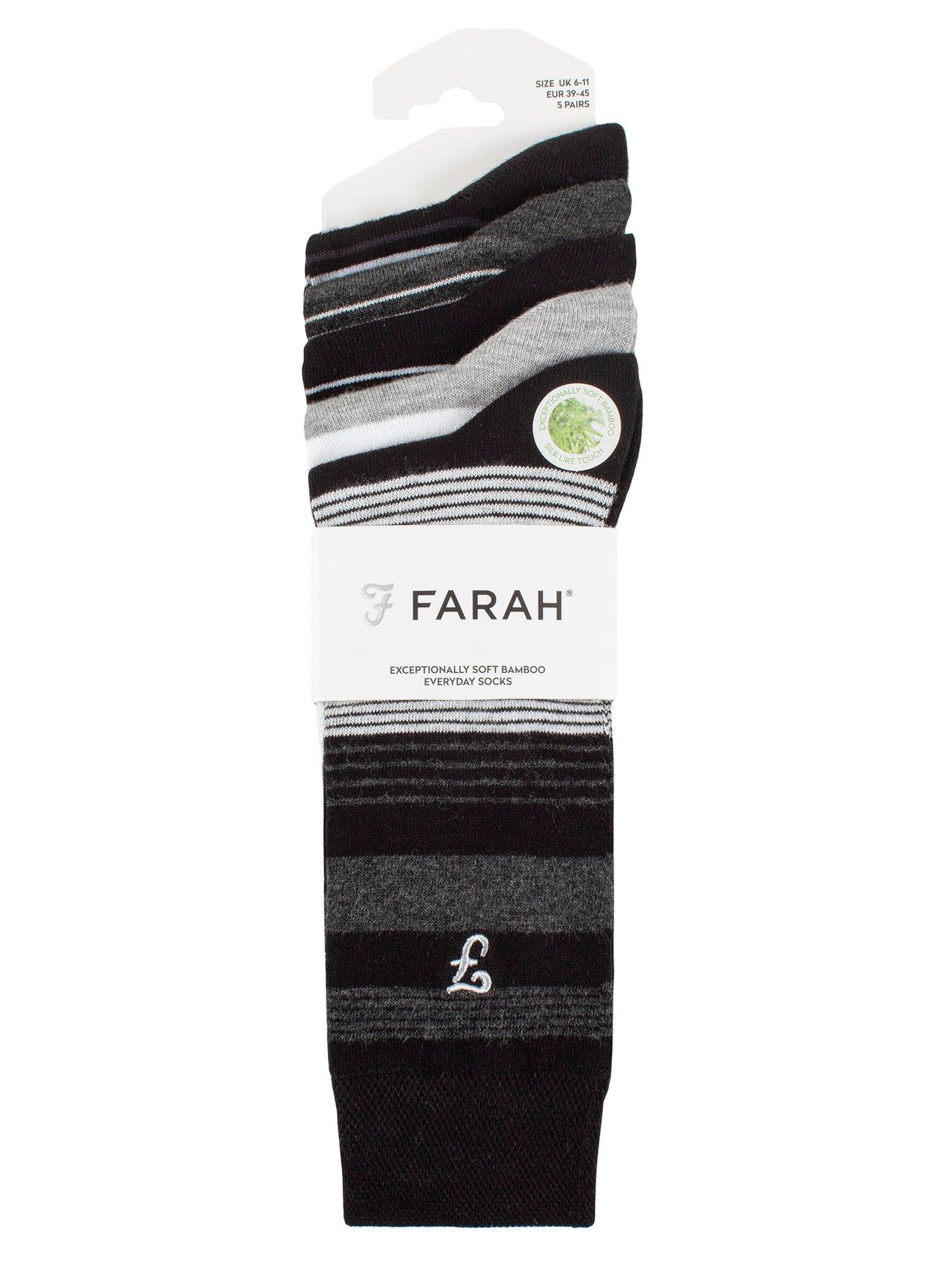 Image 2 of 2 of Farah Bamboo Patterned Crew Socks 5 Pack - Multi