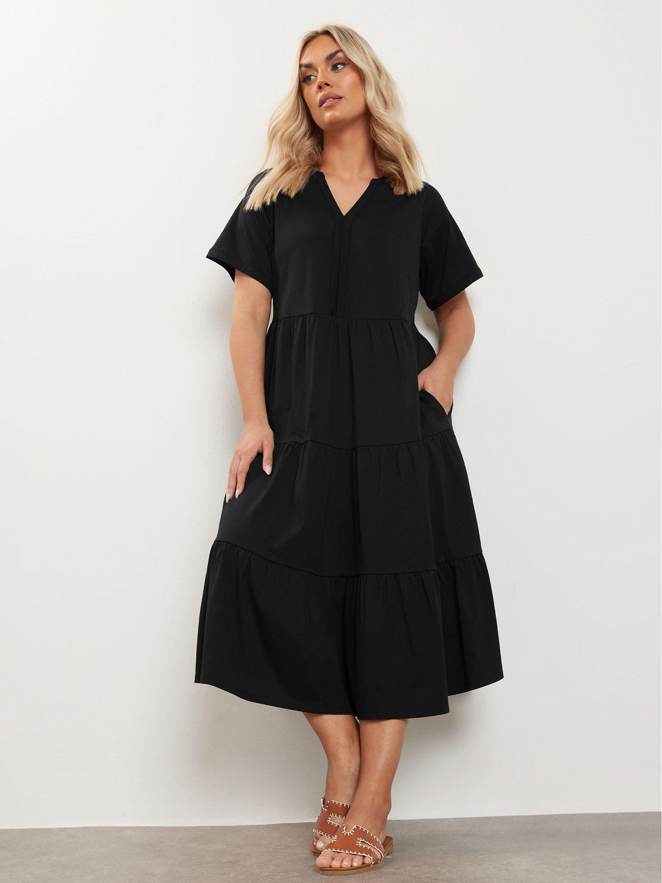 undefined Curve Cotton Tiered Dress