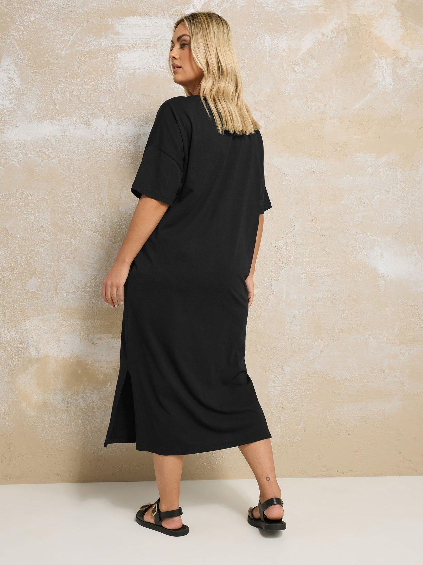  image of yours-curve-drop-shoulder-throw-on-dress-black