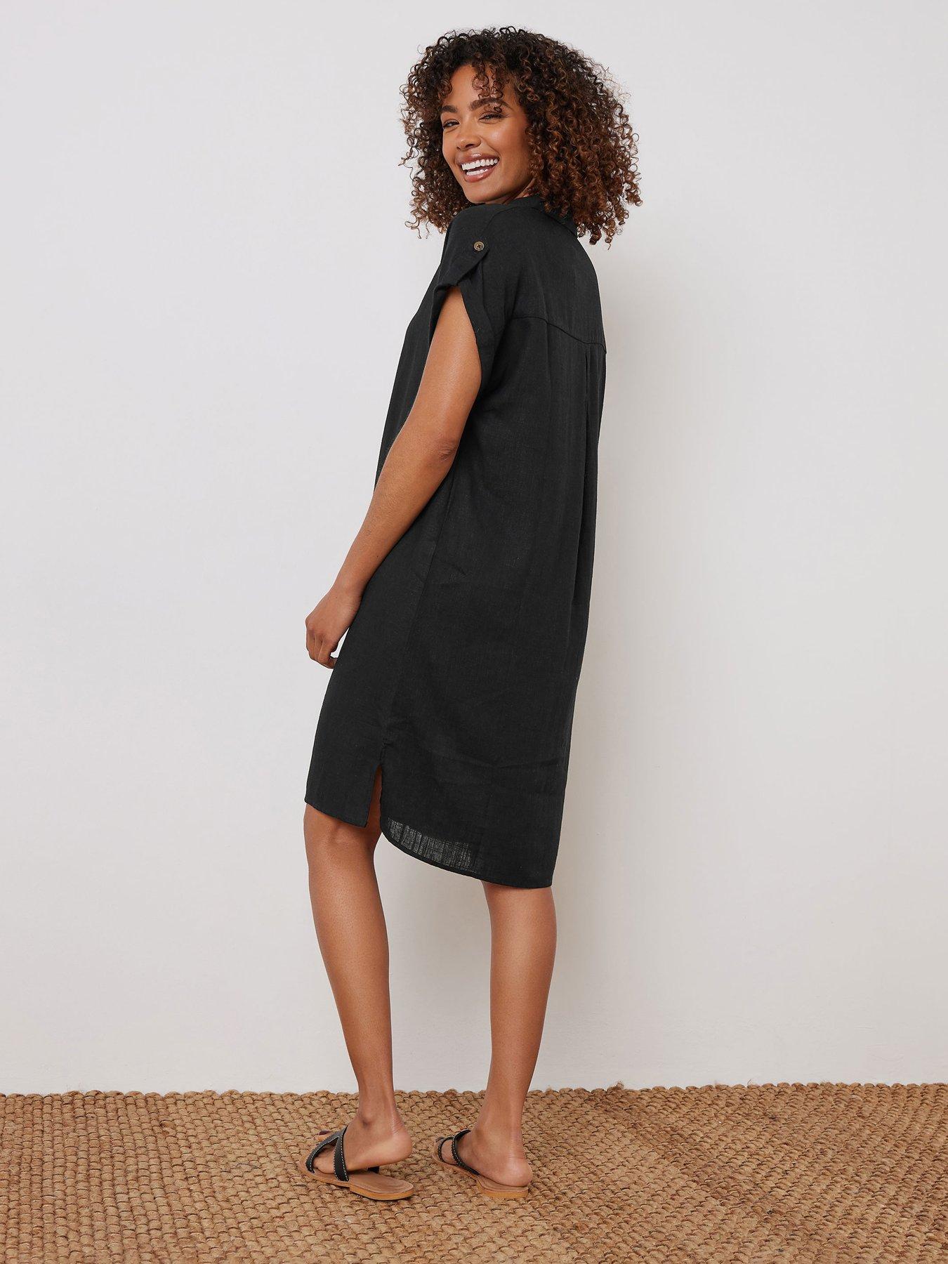  image of mco-relaxed-shirt-dress-black
