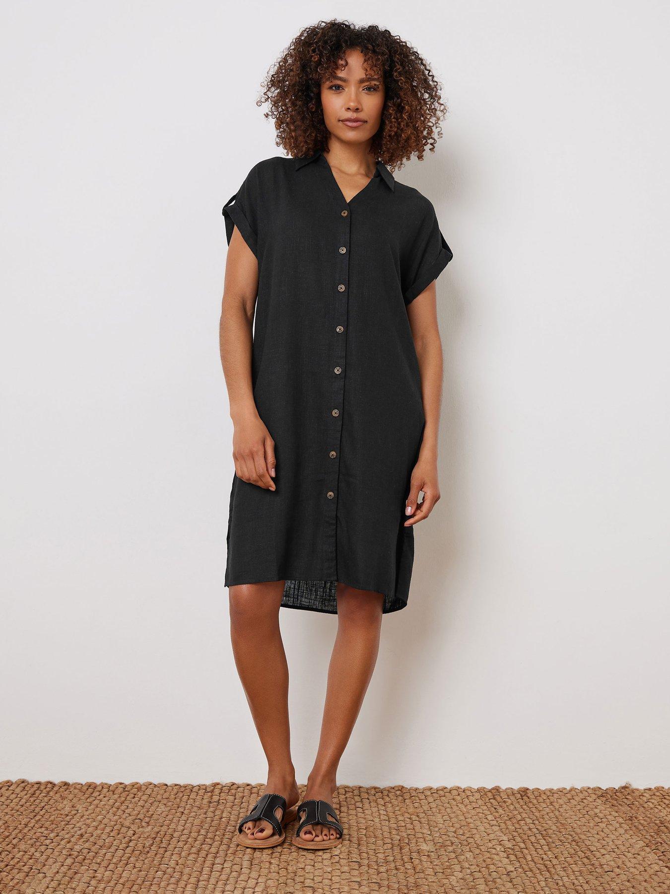  image of mco-relaxed-shirt-dress-black