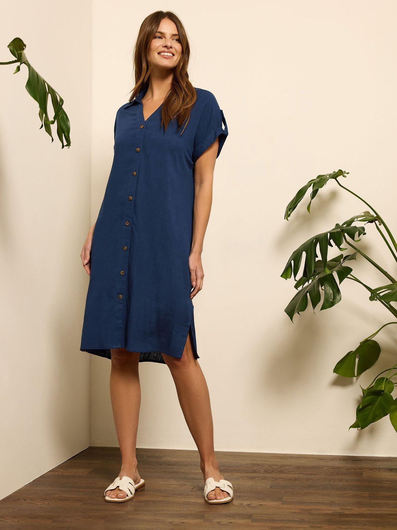  image of mco-relaxed-shirt-dress-blue