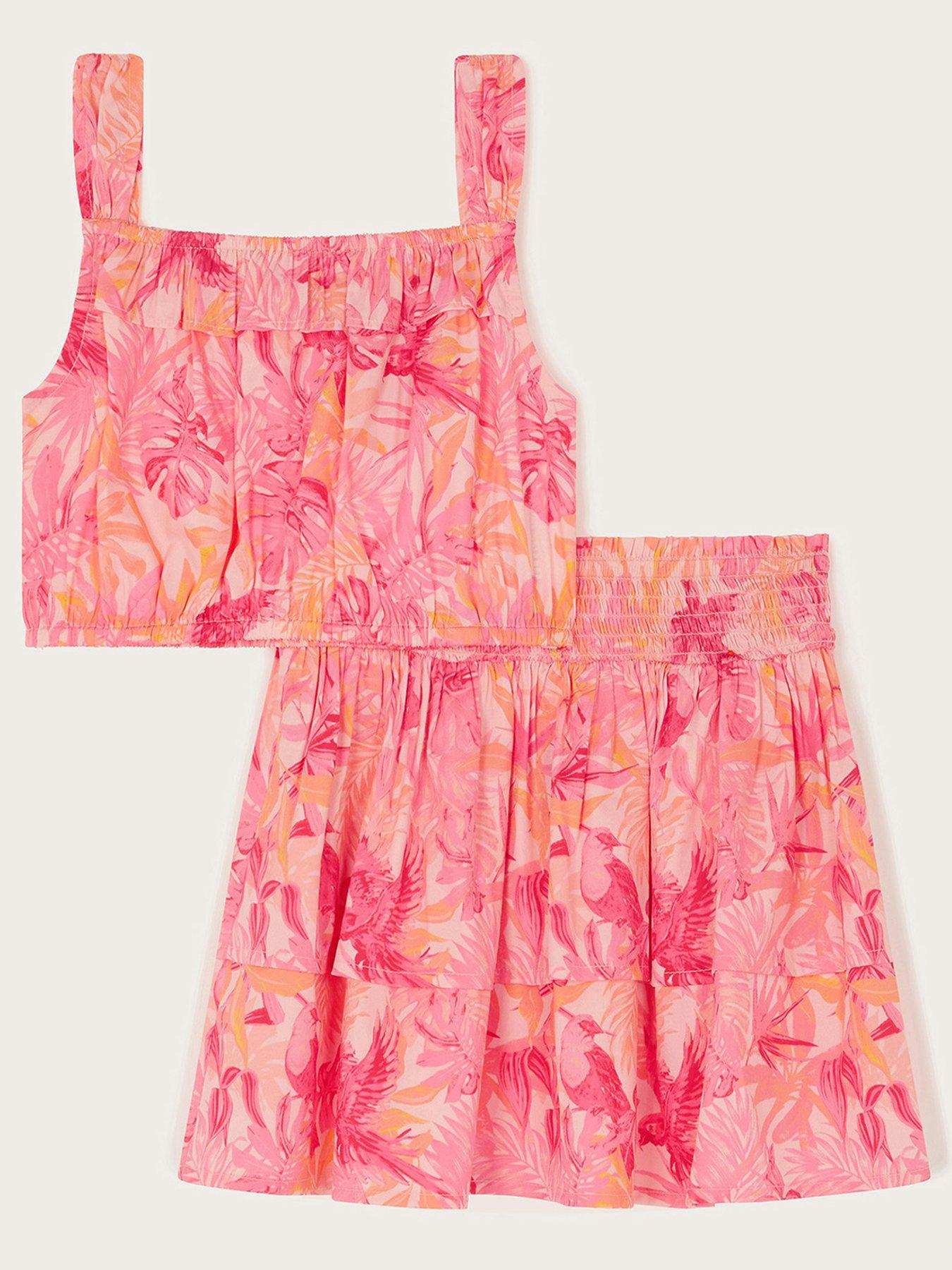 monsoon-girls-birds-of-paradise-crop-top-and-skirt-set-pink