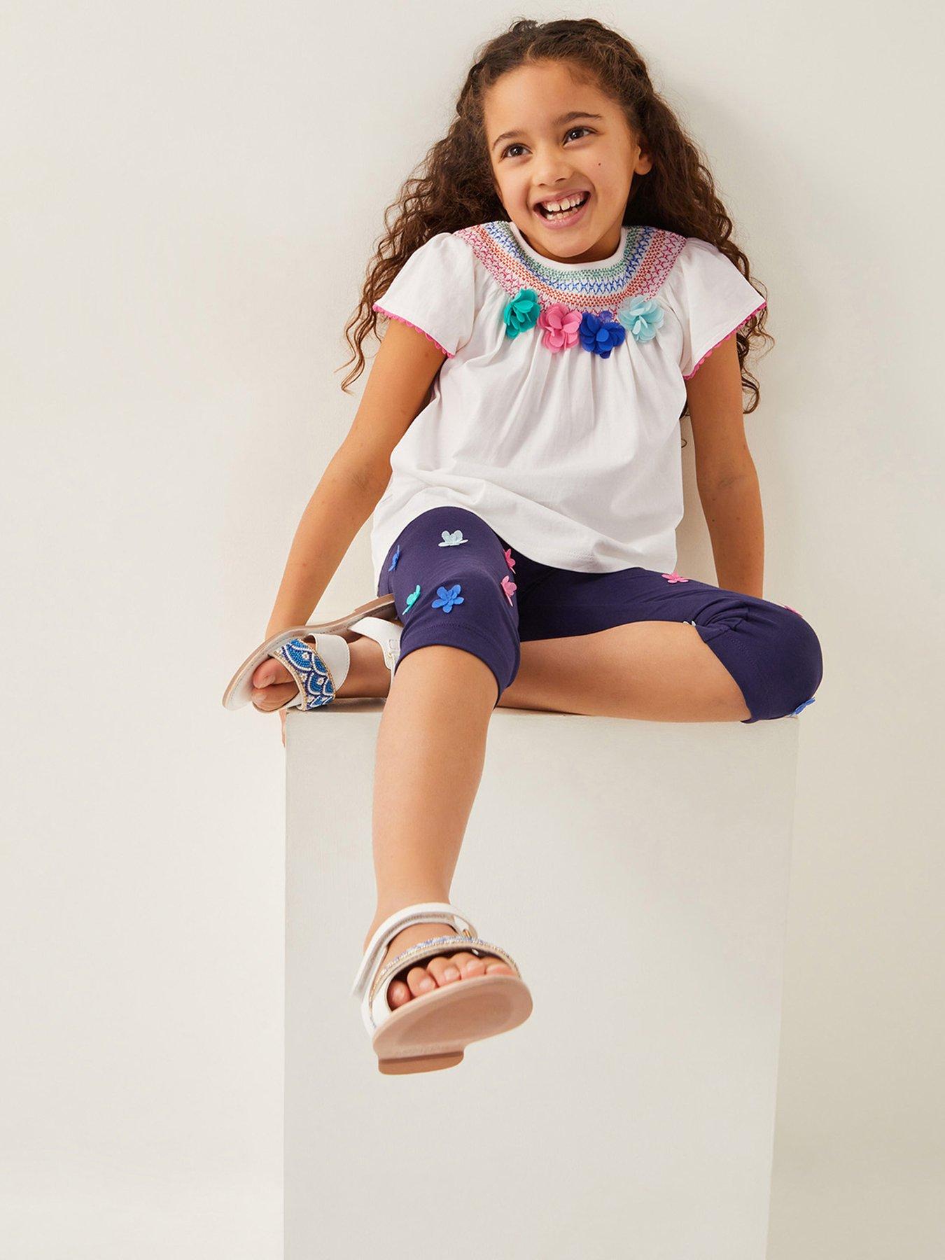  image of monsoon-girls-shirred-3d-flowers-set-light-cream