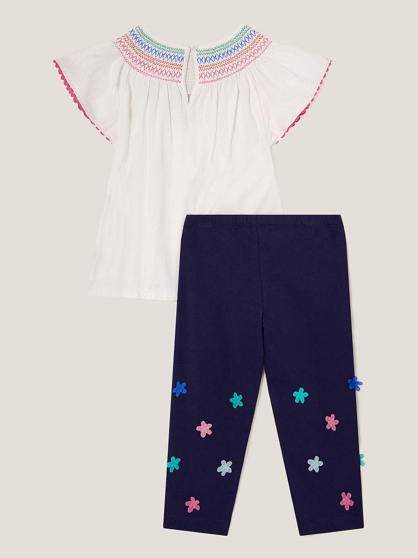  image of monsoon-girls-shirred-3d-flowers-set-light-cream