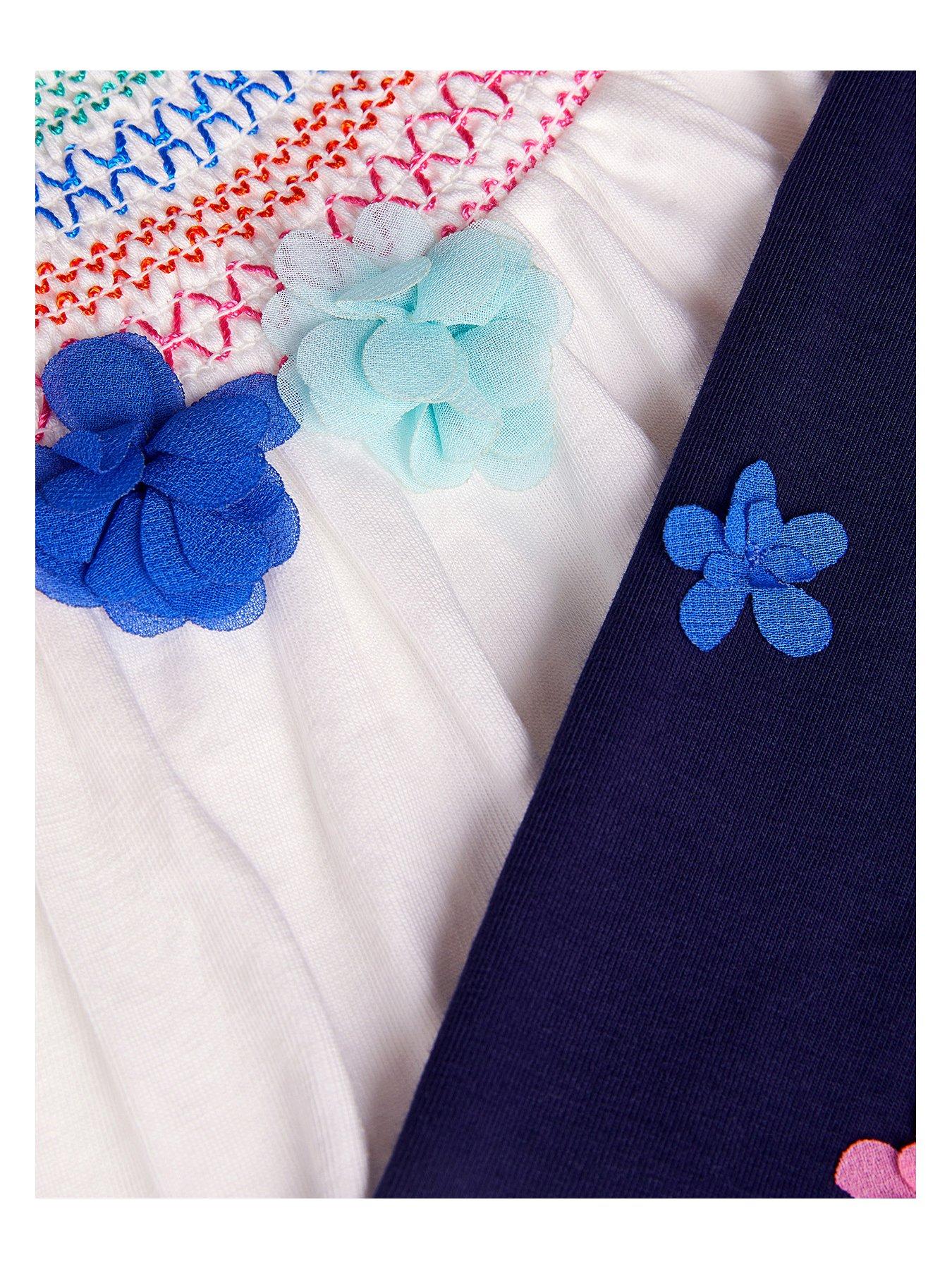 image of monsoon-girls-shirred-3d-flowers-set-light-cream