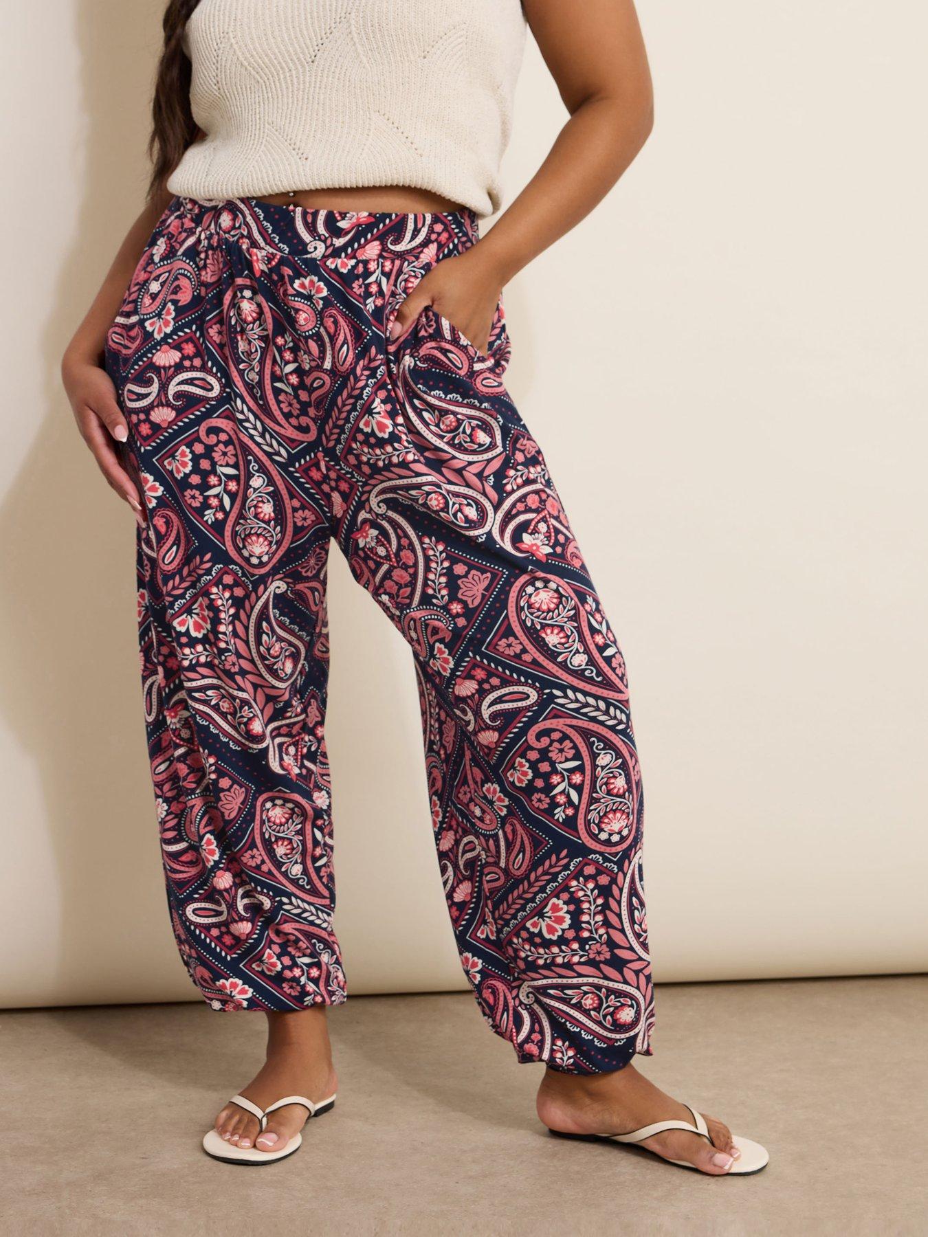 undefined Curve Cuffed Harem Trouser - Black