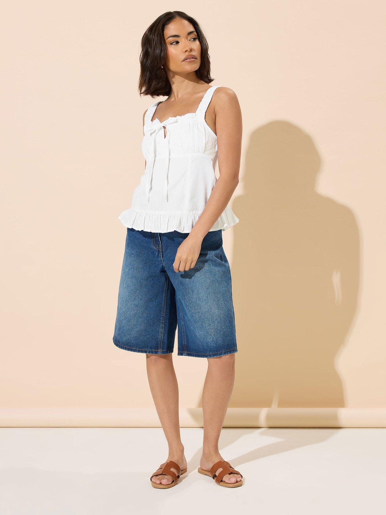  image of pixiegirl-tie-front-ruched-vest-white