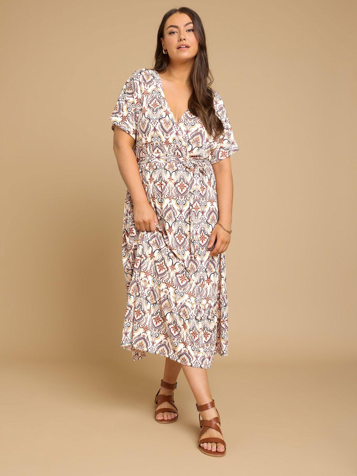  image of yours-curve-wrap-front-grown-on-sleeve-dress