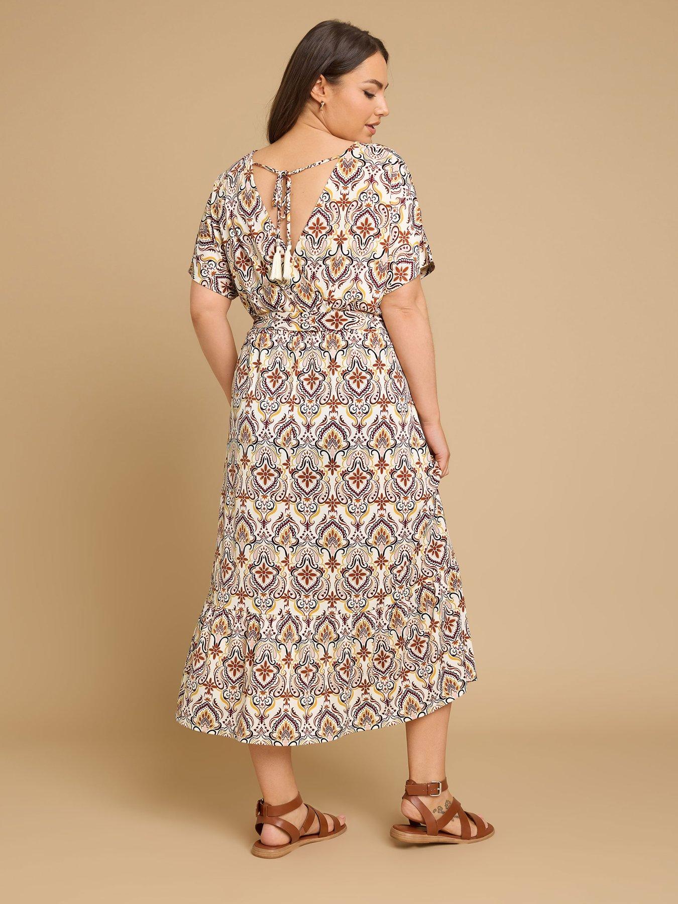  image of yours-curve-wrap-front-grown-on-sleeve-dress