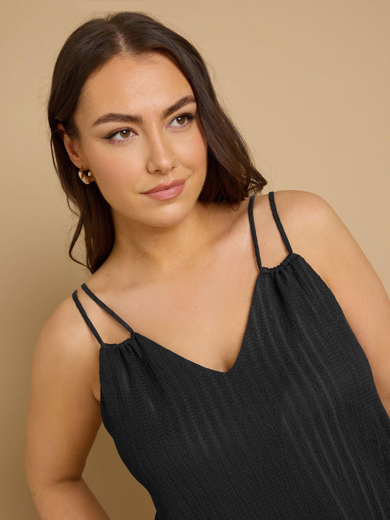  image of yours-curve-double-strap-cami-dress-black