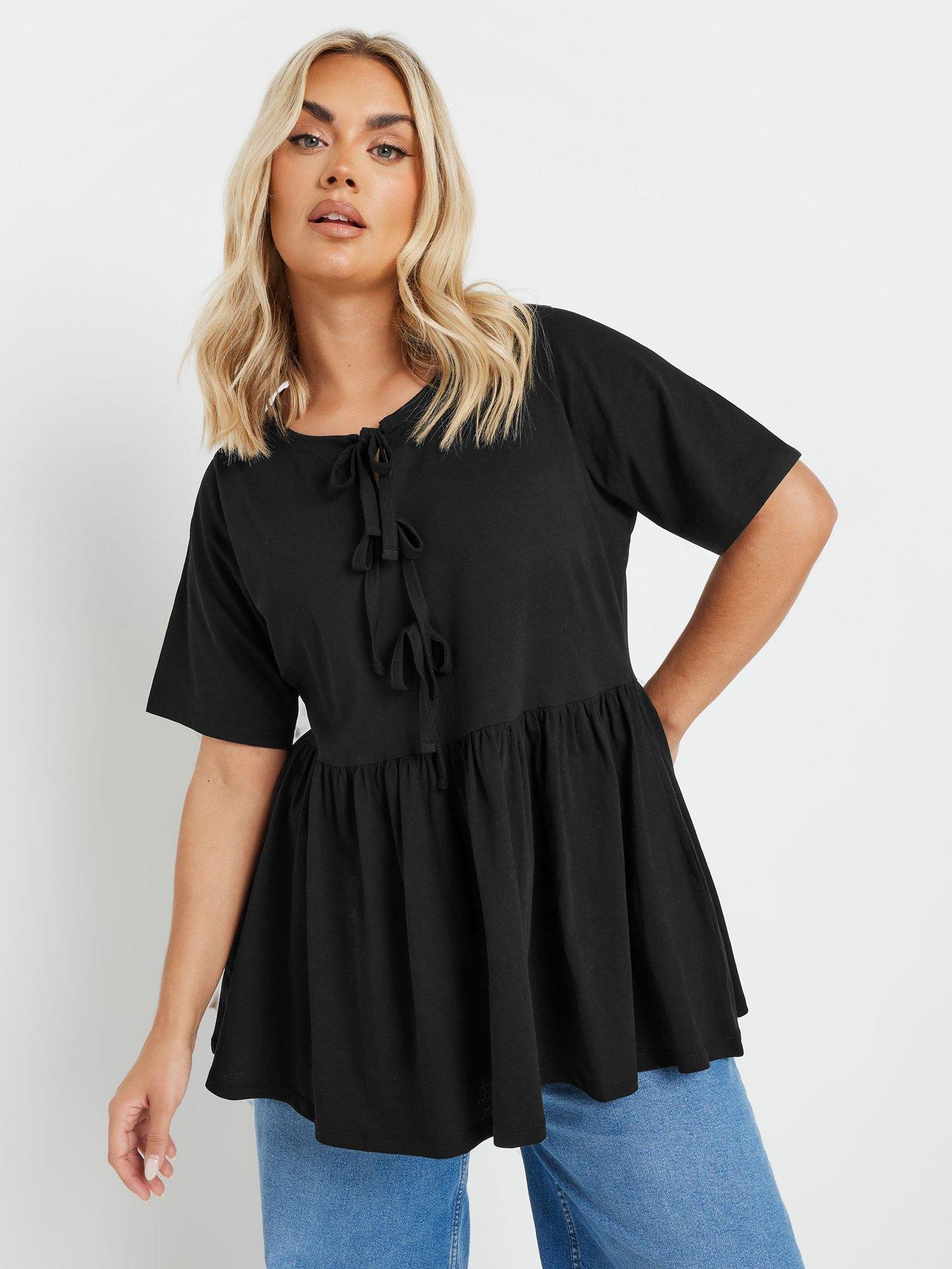 undefined Curve Bow Front Peplum Top