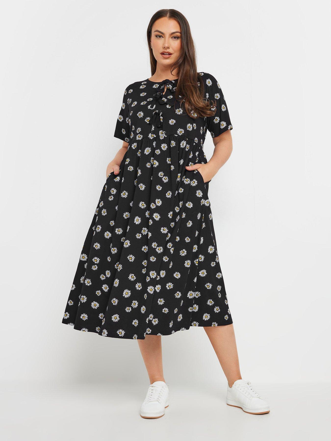 undefined Curve Bow Front Throw On Dress