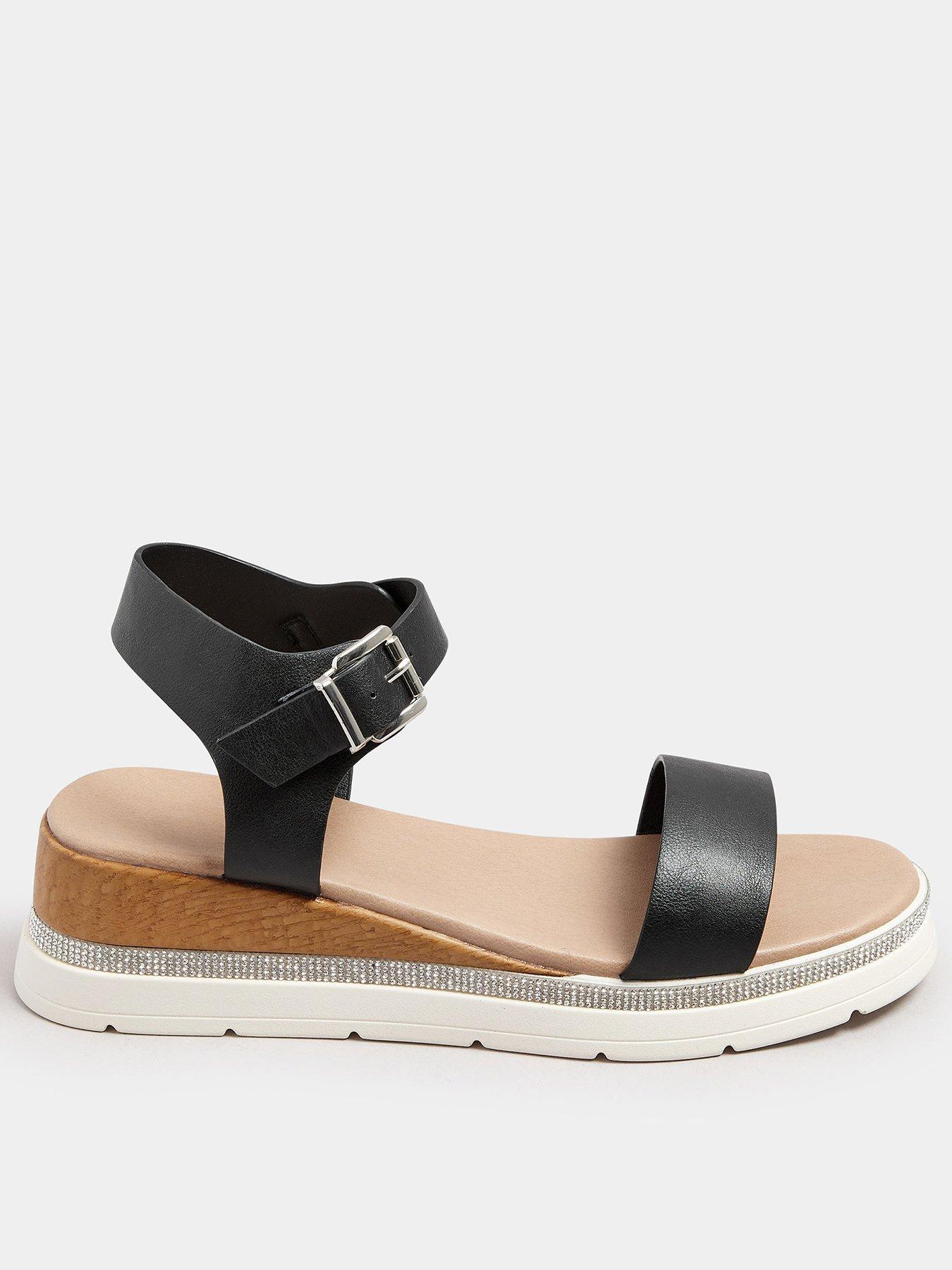  image of yours-extra-wide-fit-flatform-gem-sandal