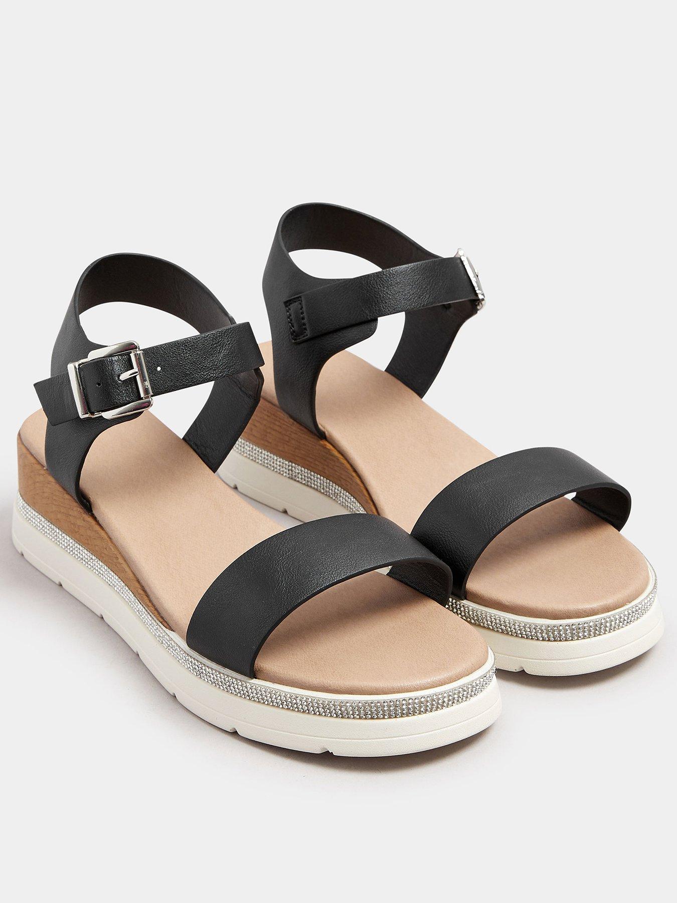  image of yours-extra-wide-fit-flatform-gem-sandal