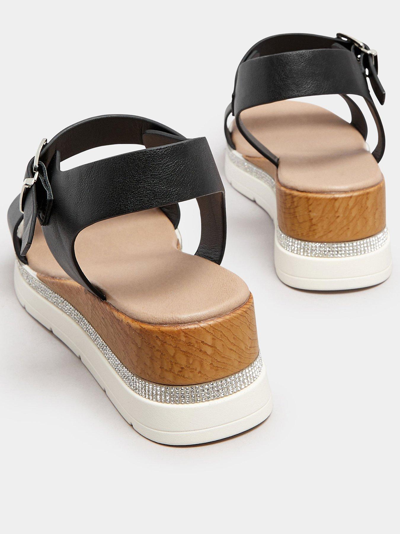  image of yours-extra-wide-fit-flatform-gem-sandal