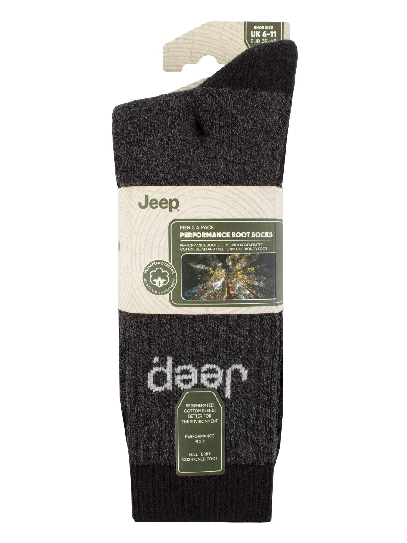 Image 2 of 2 of Jeep Marl Cotton Boot Crew Socks 4 Pack
