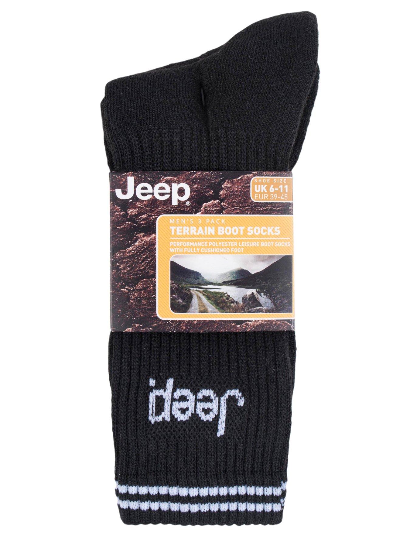  image of sockshop-jeep-cushioned-crew-socks-3-pack-black