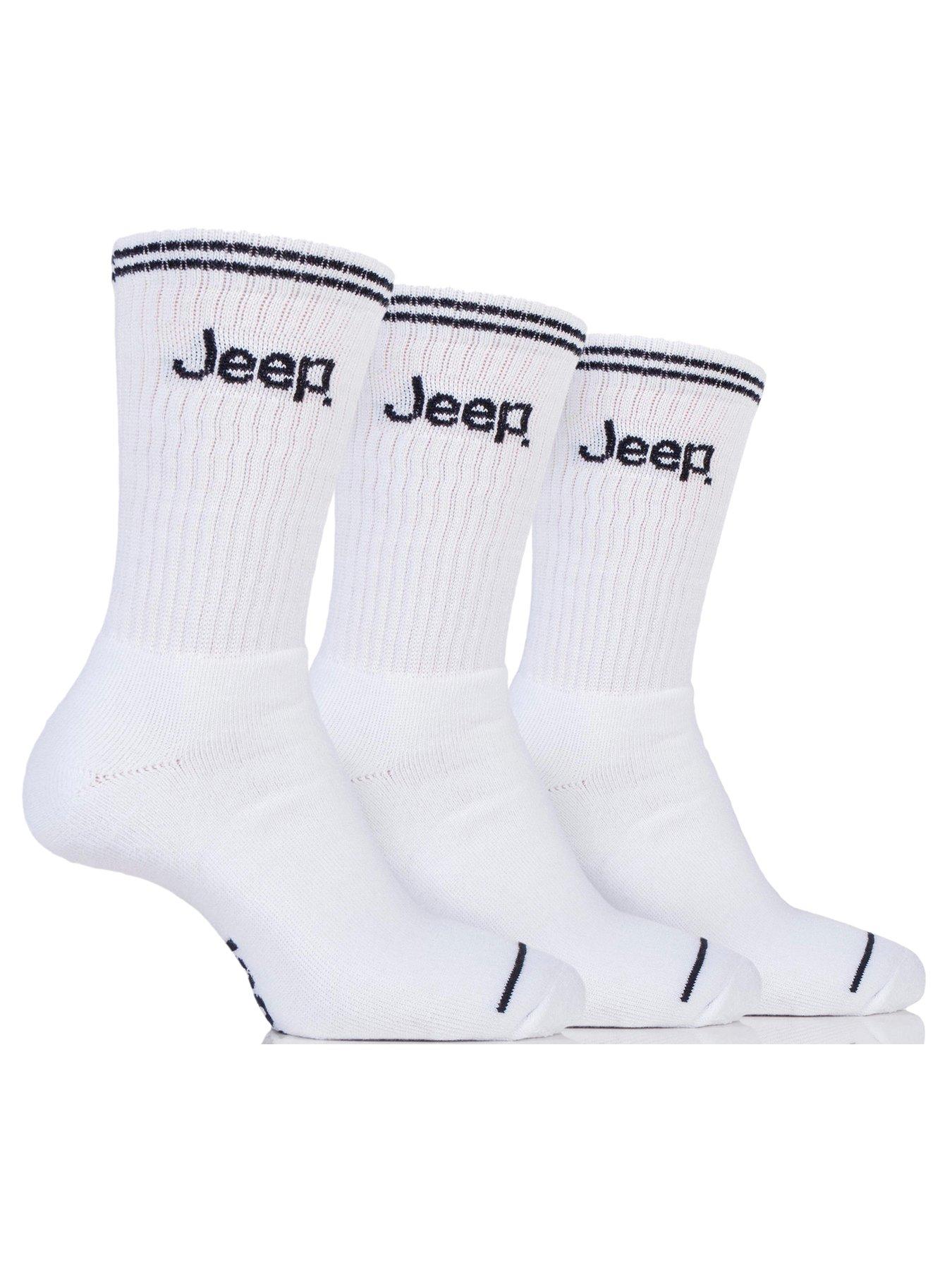 Image 1 of 2 of Jeep Cushioned Crew Socks 3 Pack - White