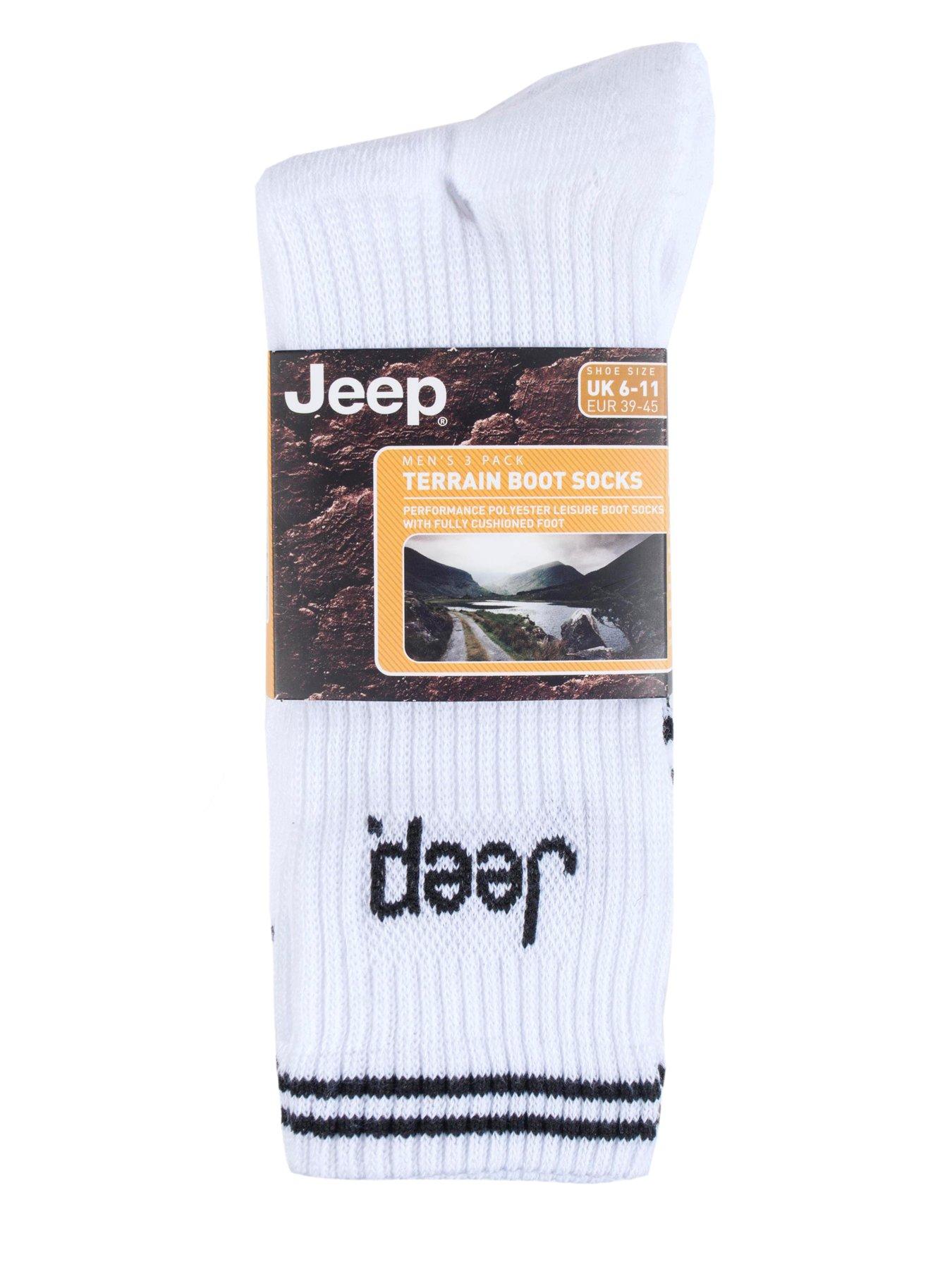 Image 2 of 2 of Jeep Cushioned Crew Socks 3 Pack - White