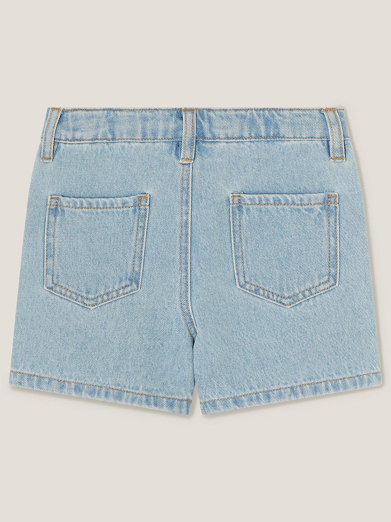  image of monsoon-girls-rhinestone-butterfly-denim-shorts-blue