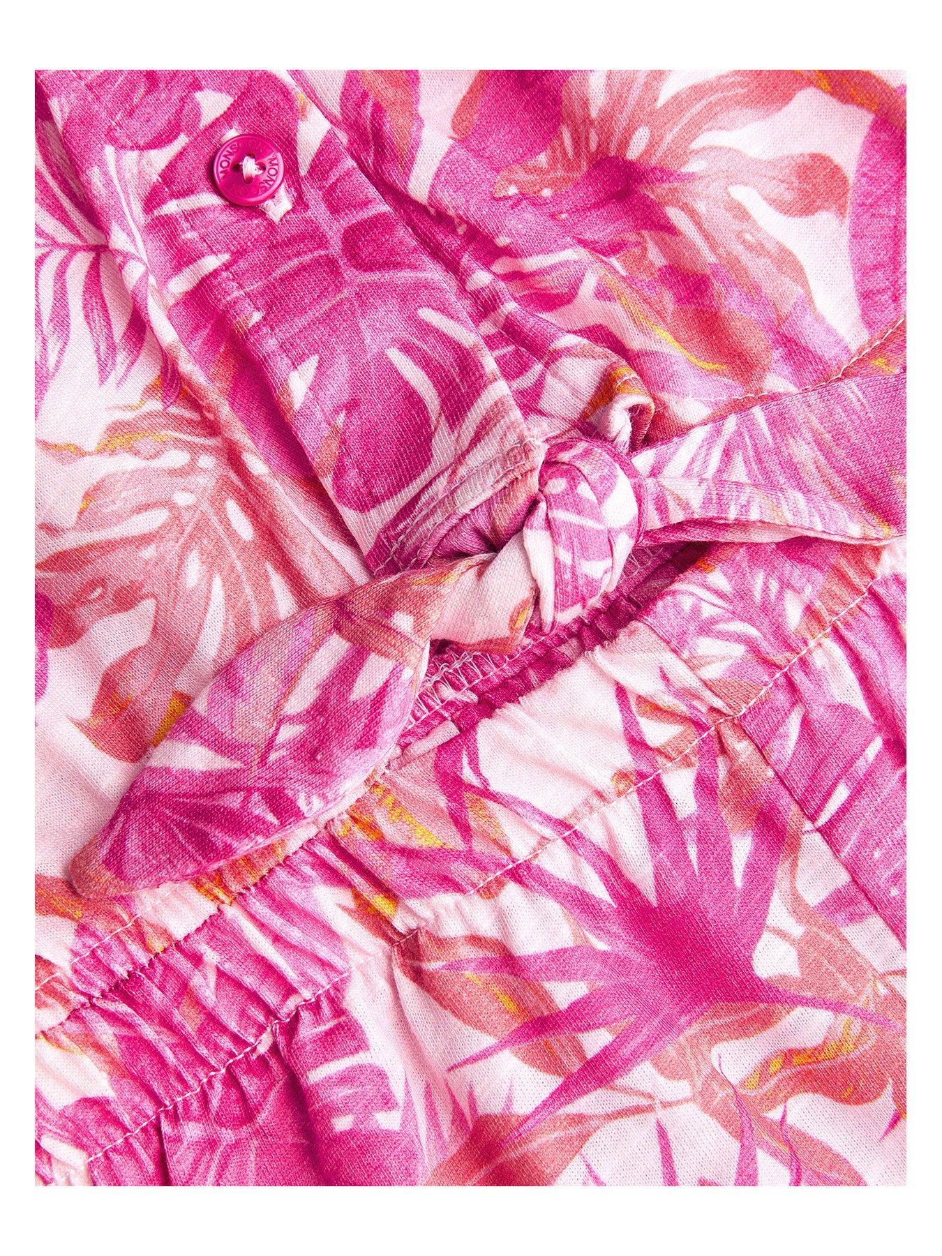  image of monsoon-girls-birds-of-paradise-short-sleeve-playsuit-pink