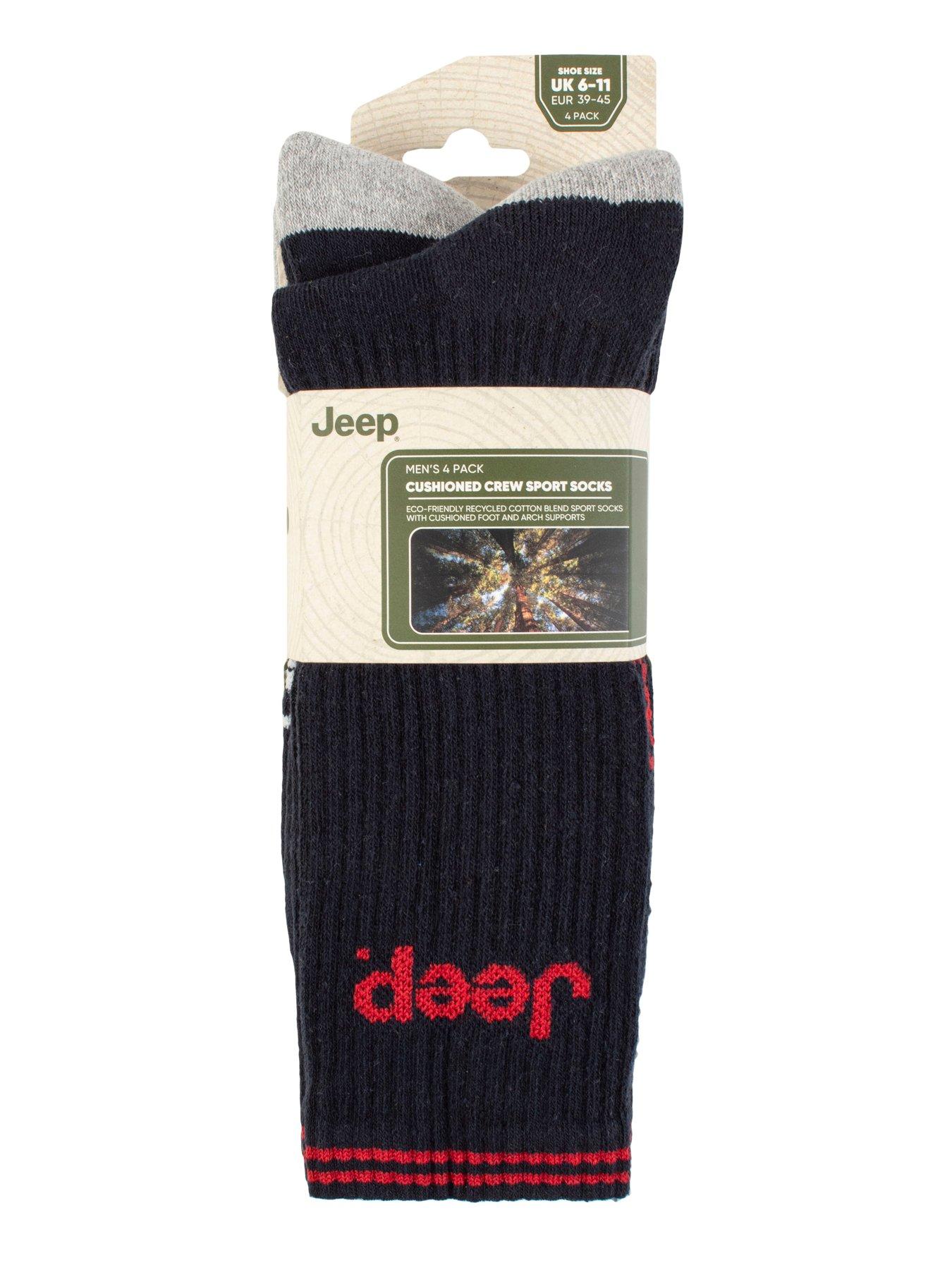  image of sockshop-jeep-cushioned-crew-socks-4-pack-navy