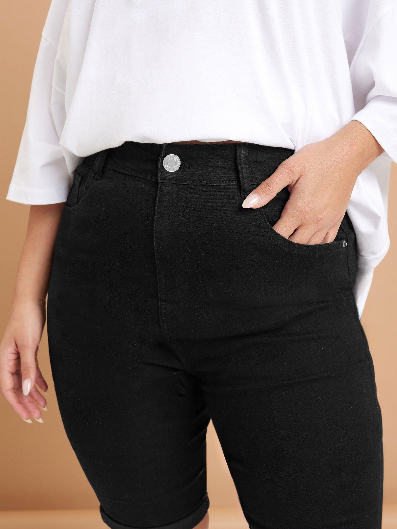  image of yours-curve-basic-denim-short-black