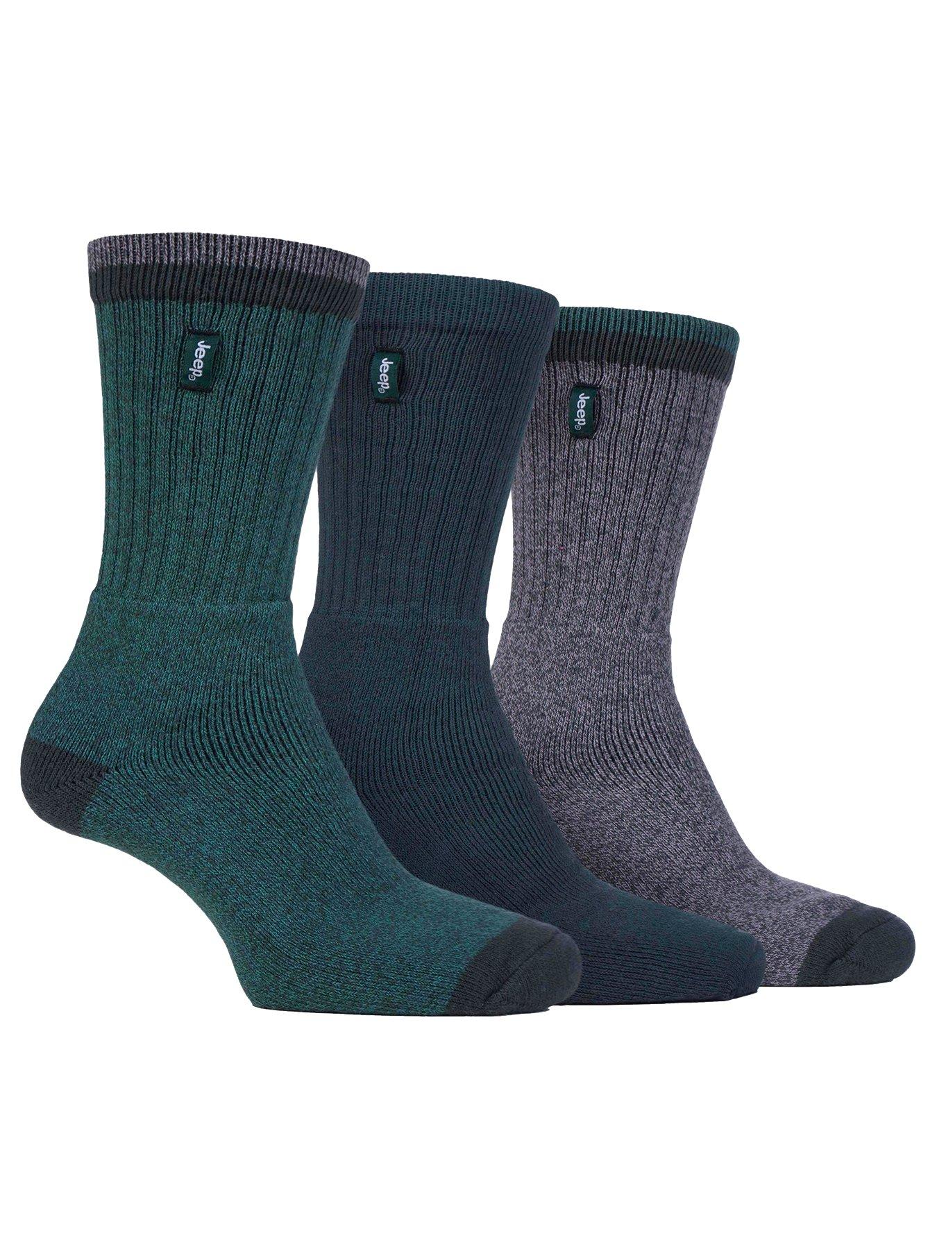 Image 1 of 2 of Jeep Terrain Leisure Crew Socks 3 Pack - Green