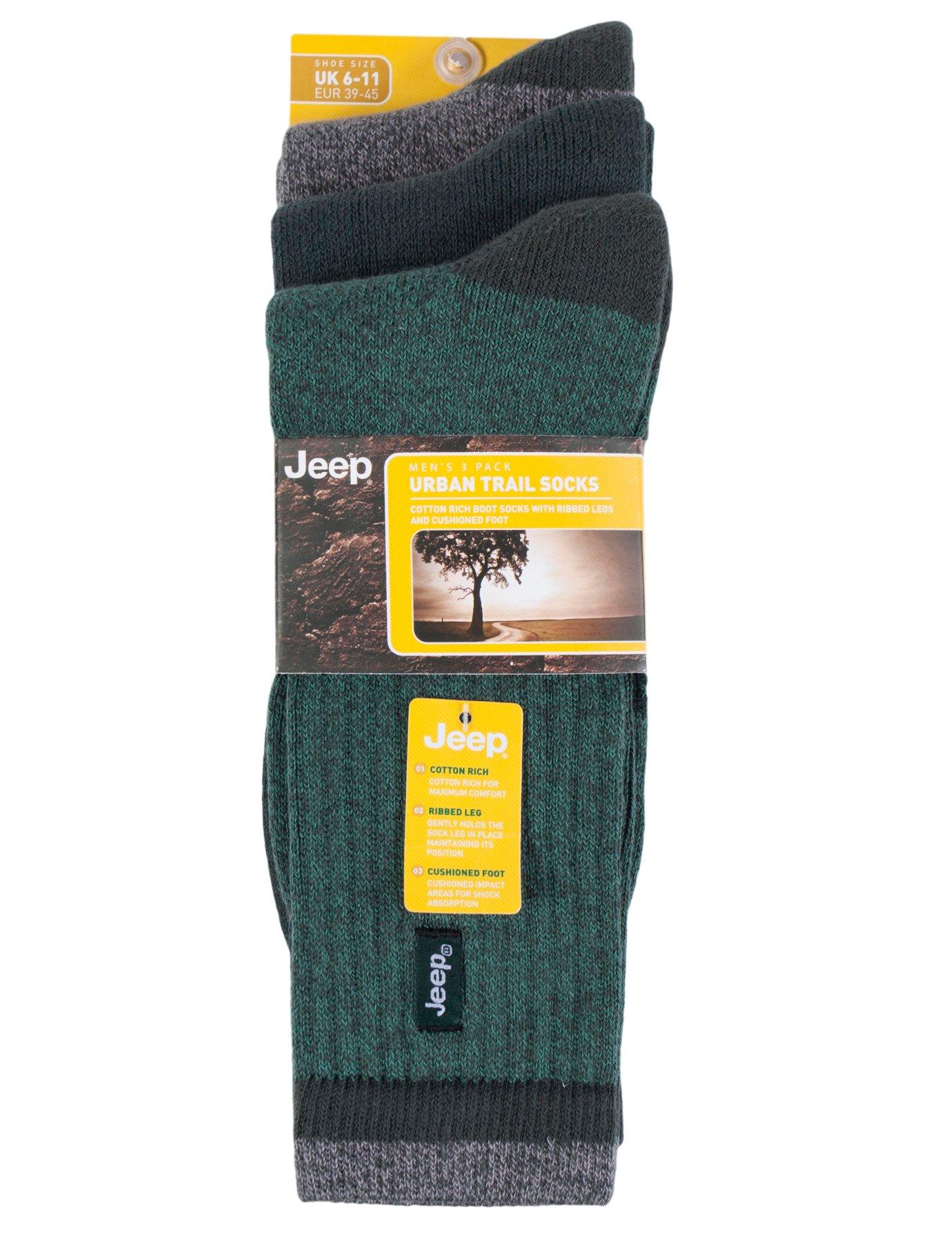 Image 2 of 2 of Jeep Terrain Leisure Crew Socks 3 Pack - Green