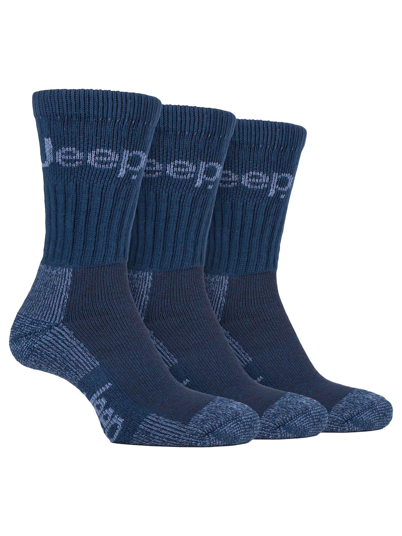 Image 1 of 2 of Jeep Luxury Terrain Boot Crew Socks 3 Pack - Navy