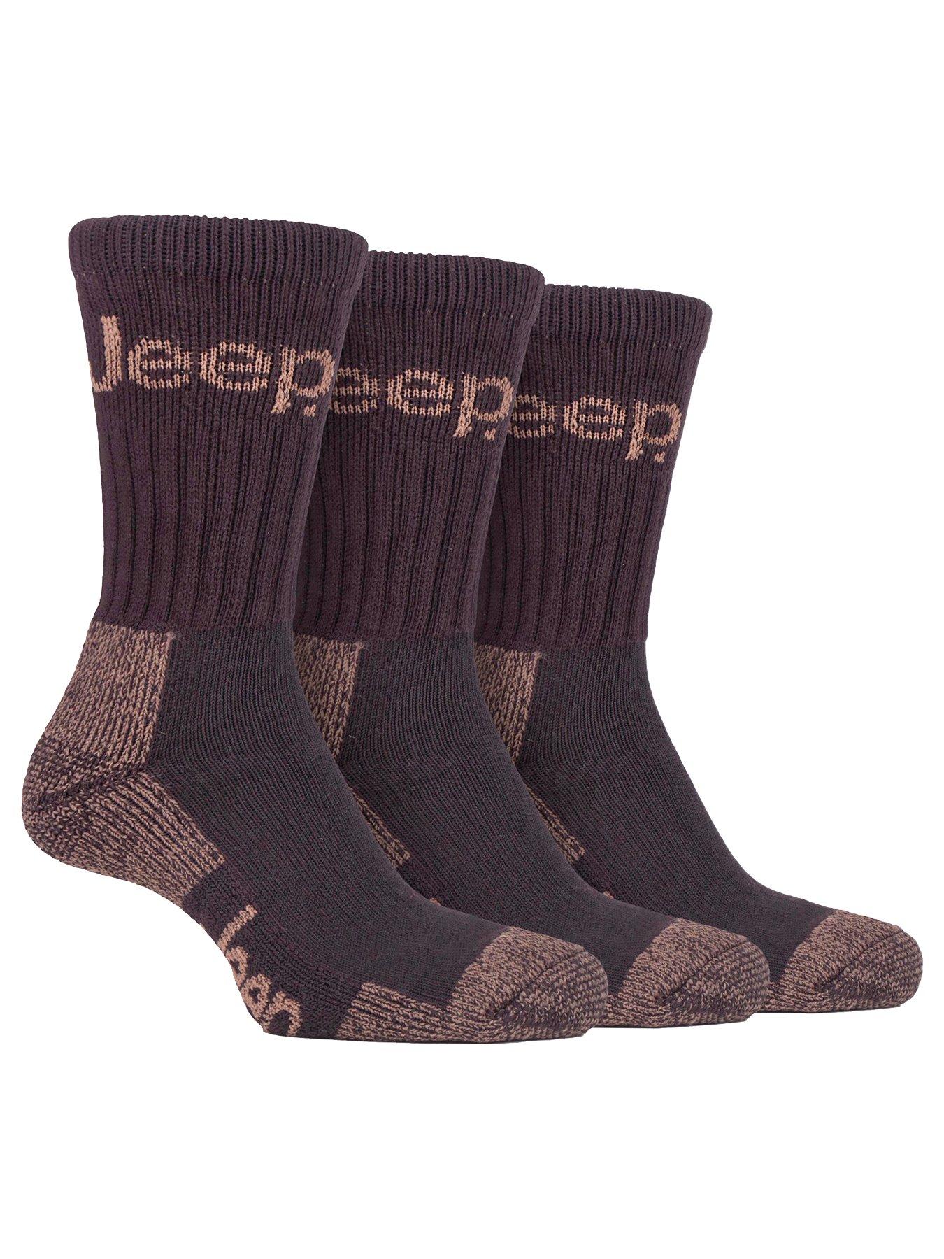 Image 1 of 2 of Jeep Luxury Terrain Boot Crew Socks 3 Pack - Brown
