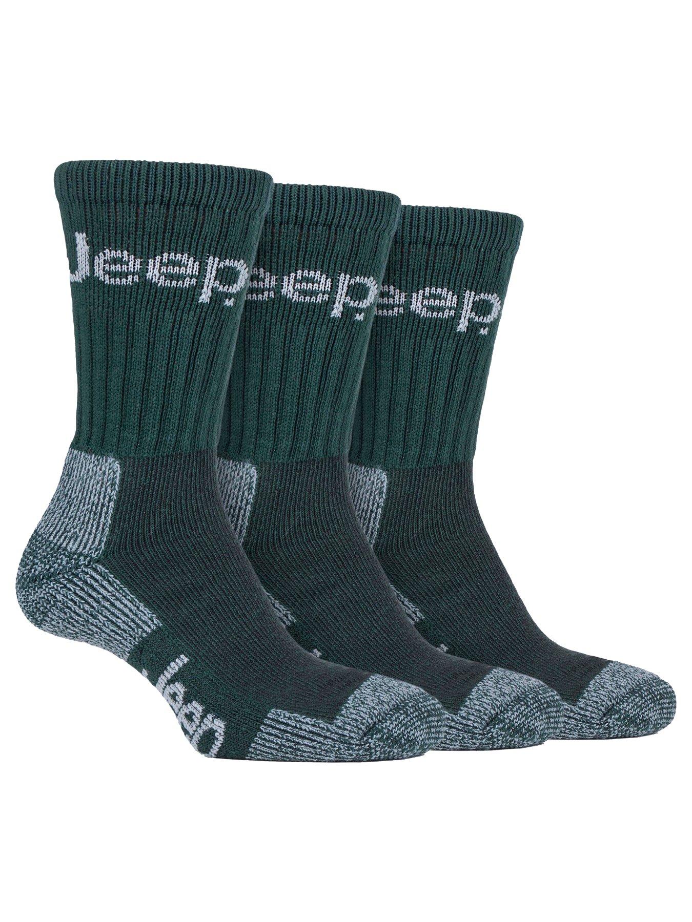  image of sockshop-jeep-luxury-terrain-boot-crew-socks-3-pack-green