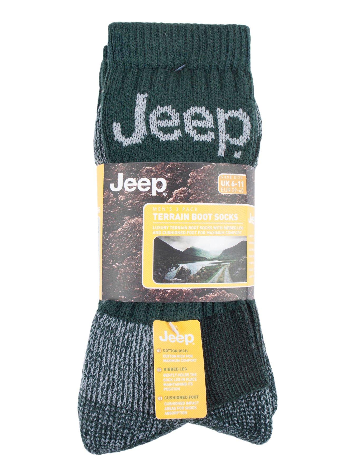 Image 2 of 2 of Jeep Luxury Terrain Boot Crew Socks 3 Pack - Green