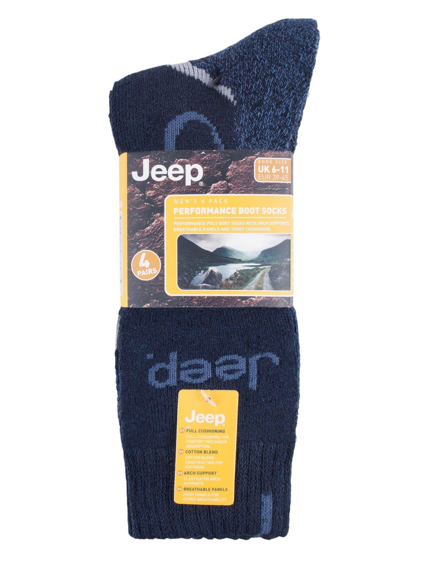 Image 2 of 2 of Jeep Technical Performace Boot Crew Socks 4 Pack - Navy