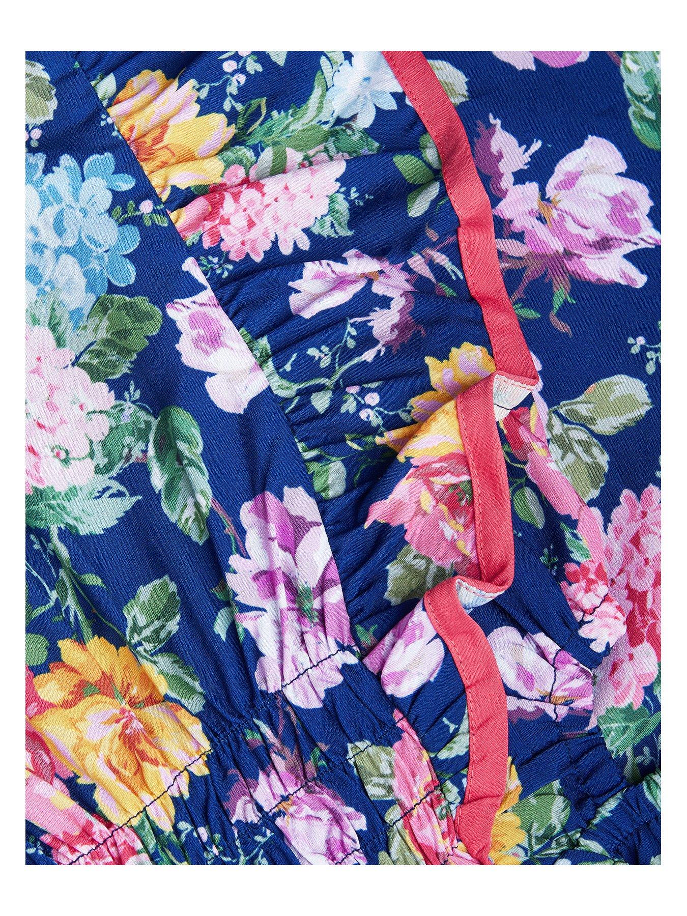  image of monsoon-girls-vintage-style-floral-jumpsuit-navy